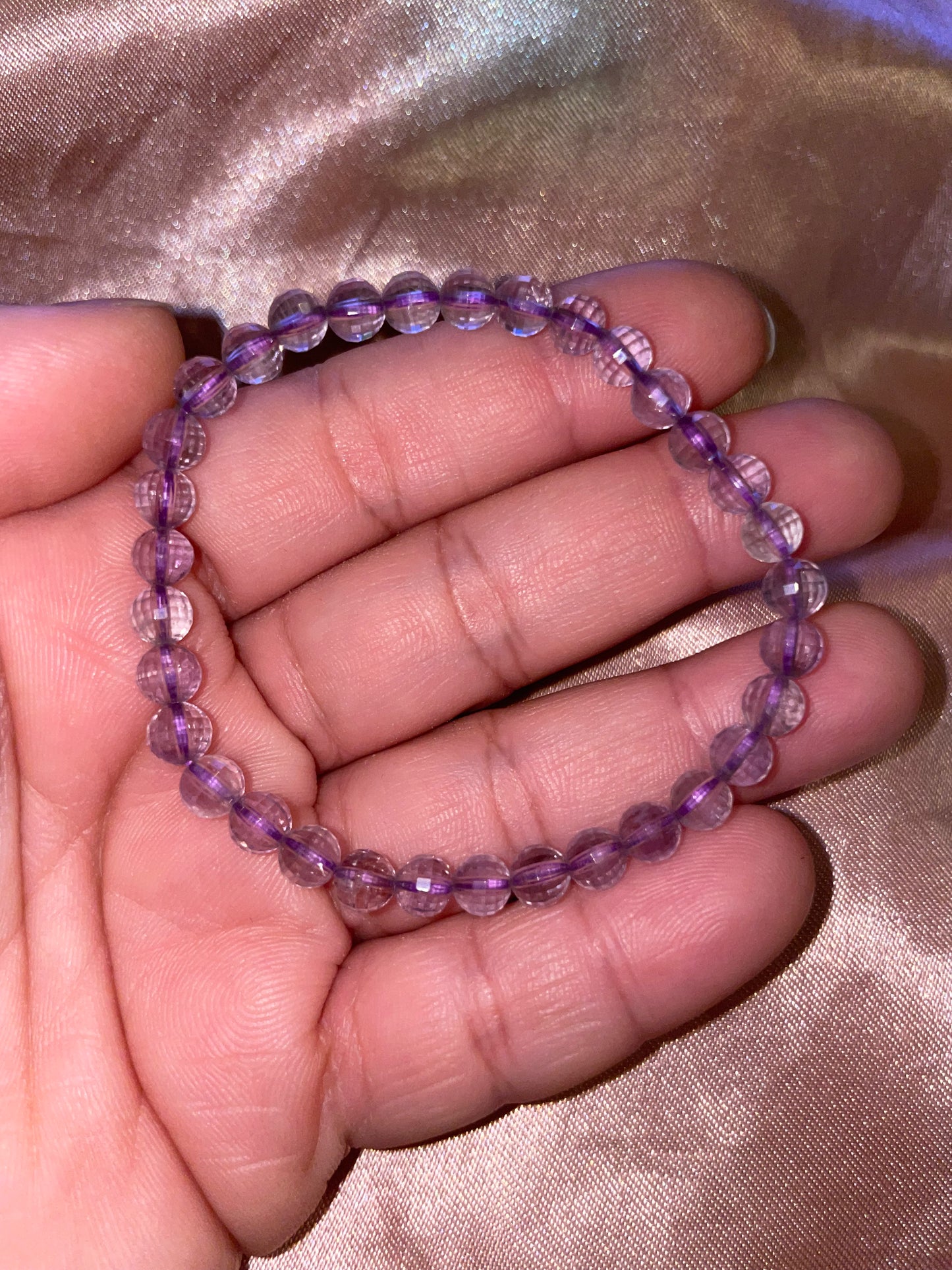 Faceted amethyst bracelet