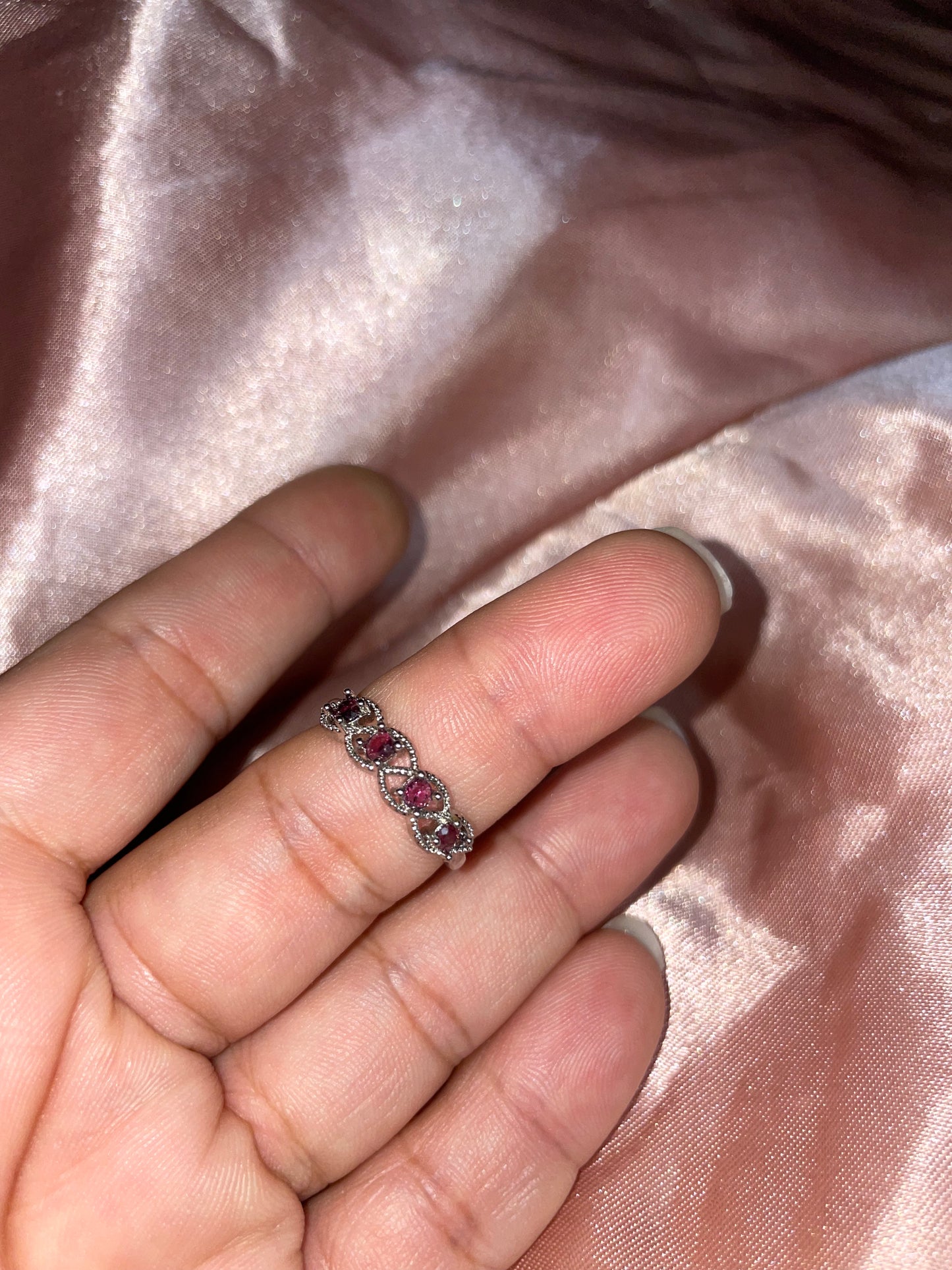 Purple garnet ring