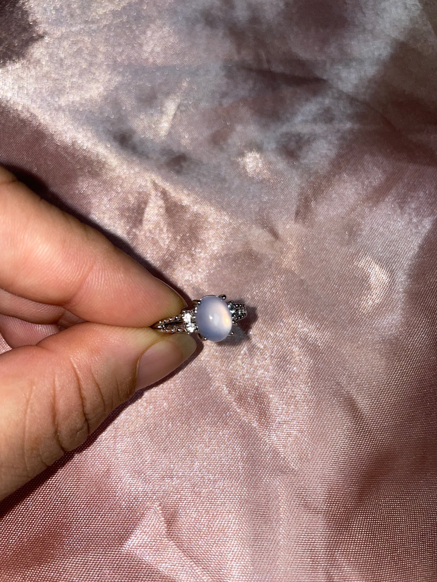 Lavender rose quartz ring