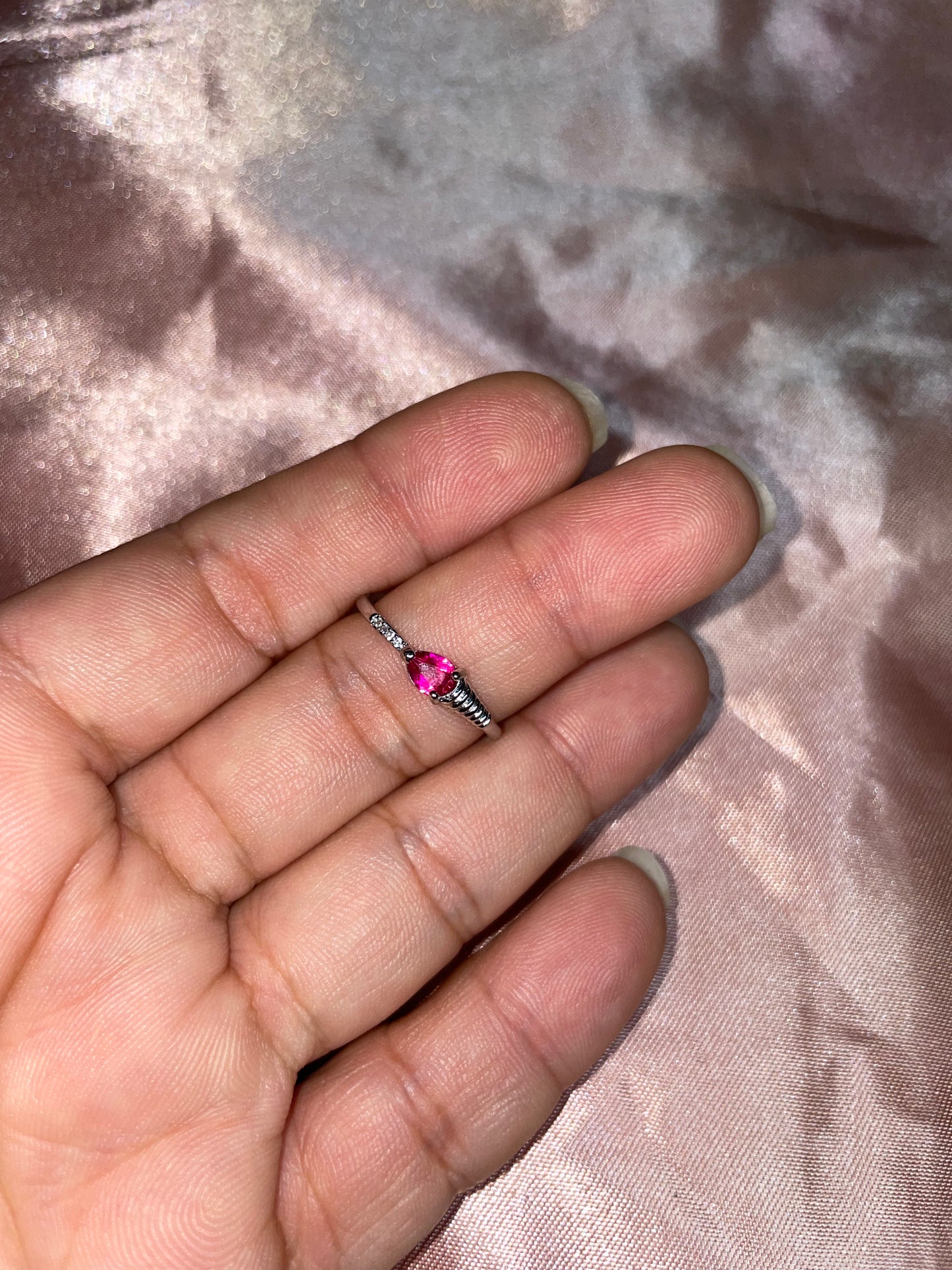 Pink ruby ring