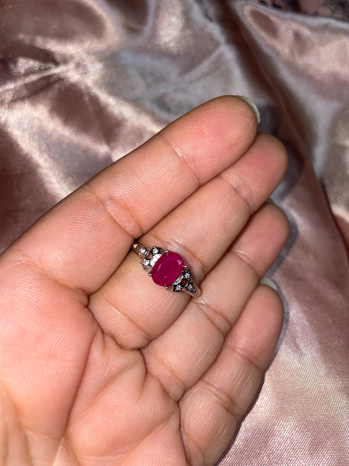 Pink ruby ring