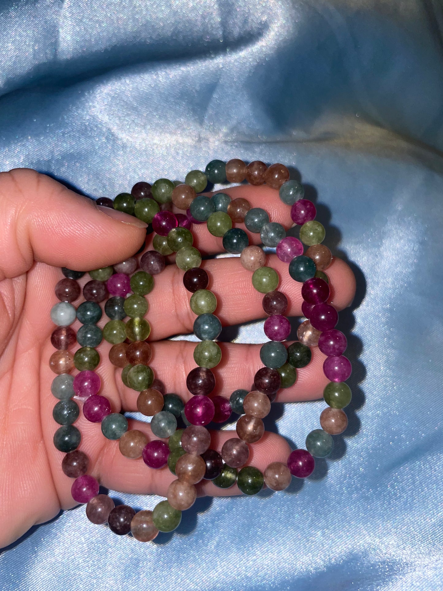 Rainbow tourmaline bracelets