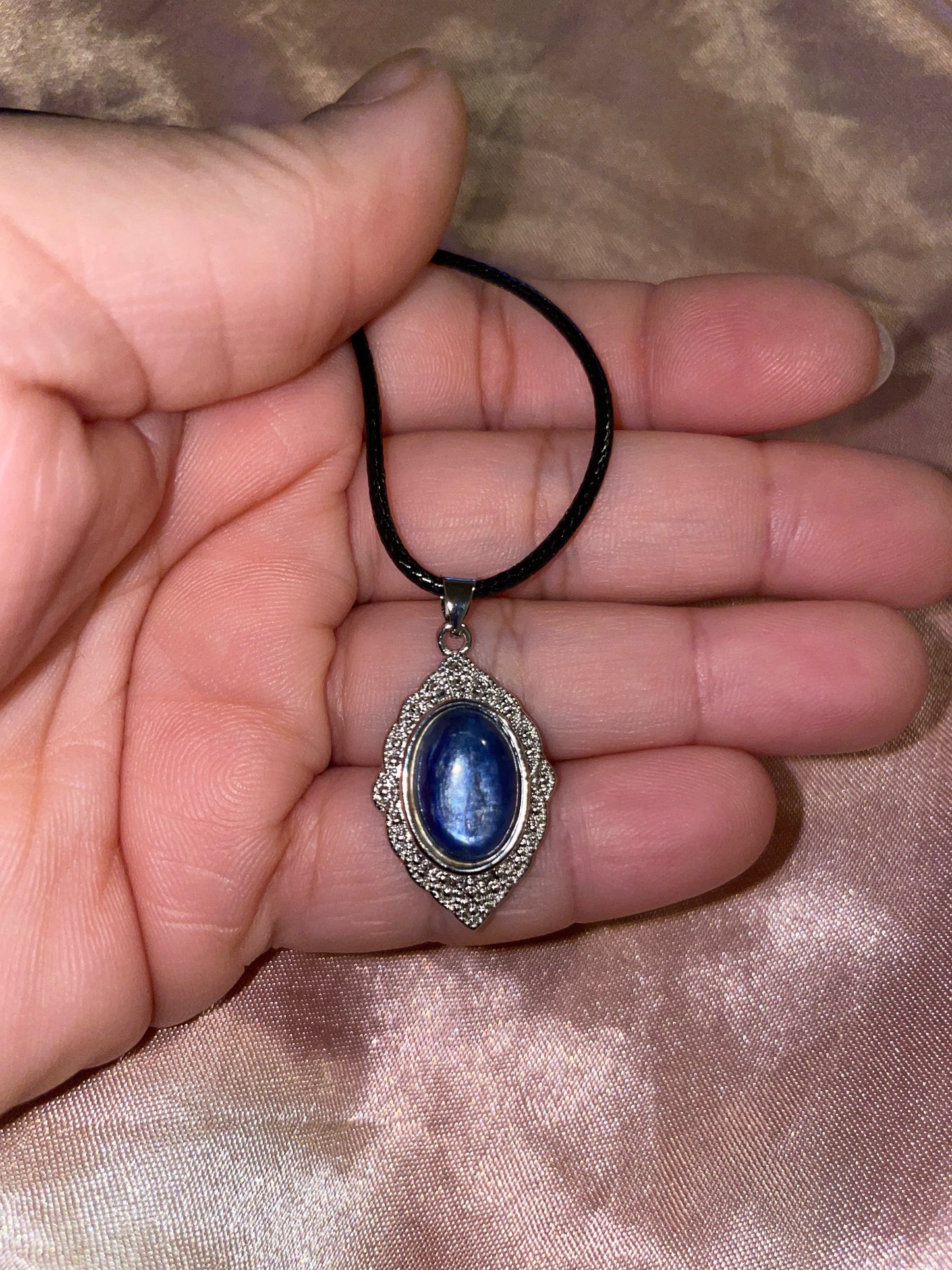 Blue kyanite pendant