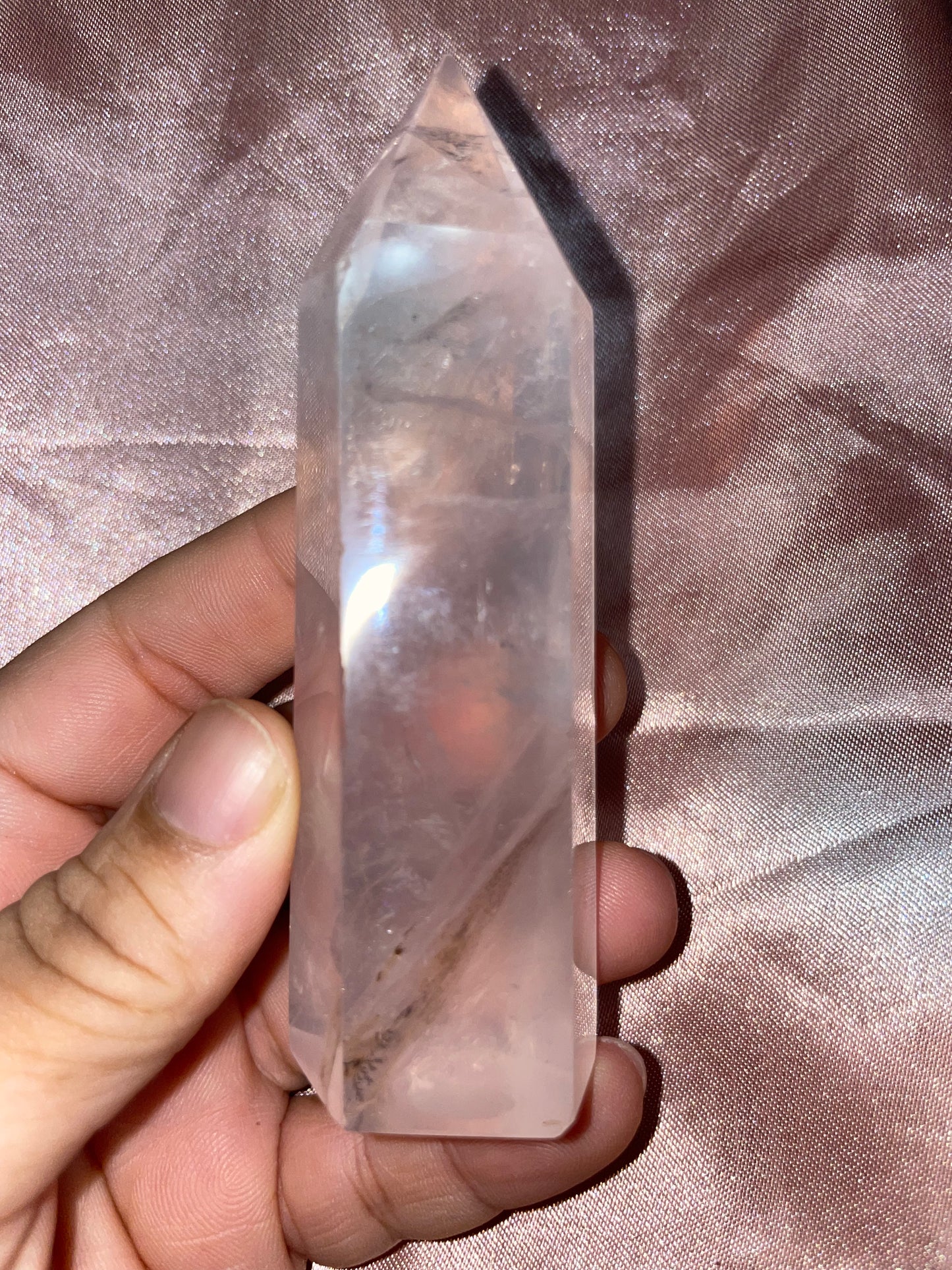 Dendritic Rose Quartz Tower