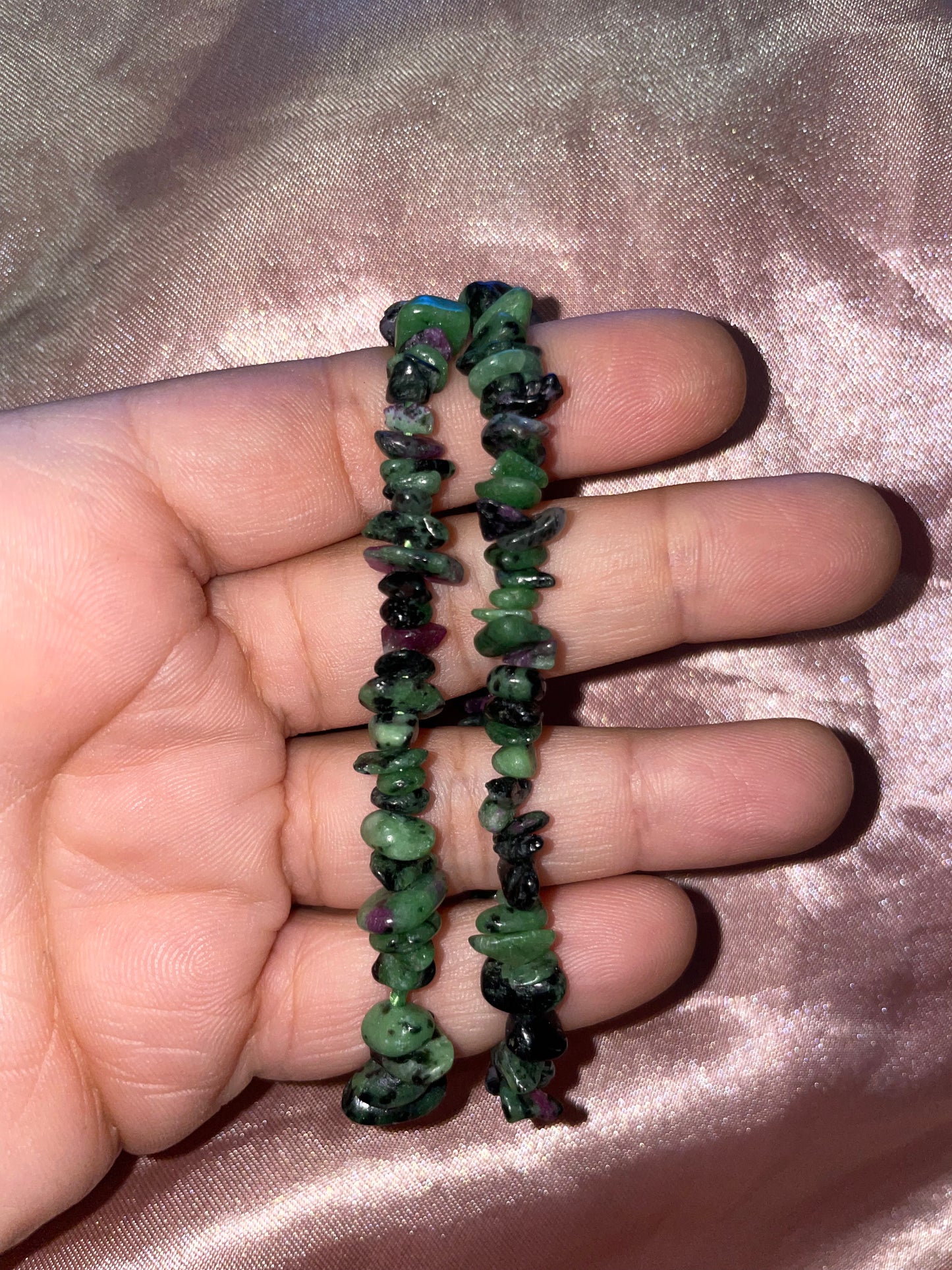 Ruby zoisite bracelets