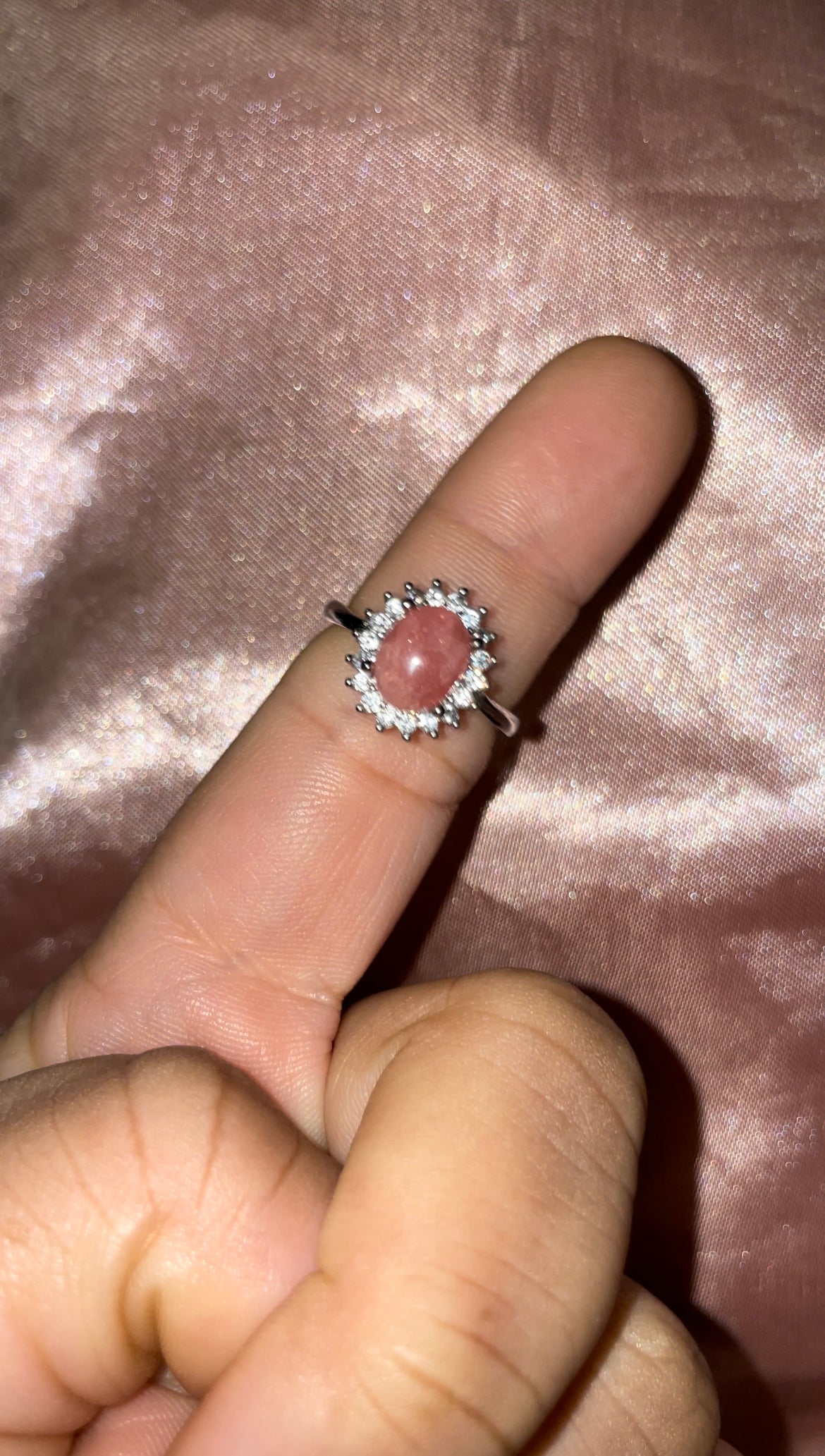 Rhodochrosite ring