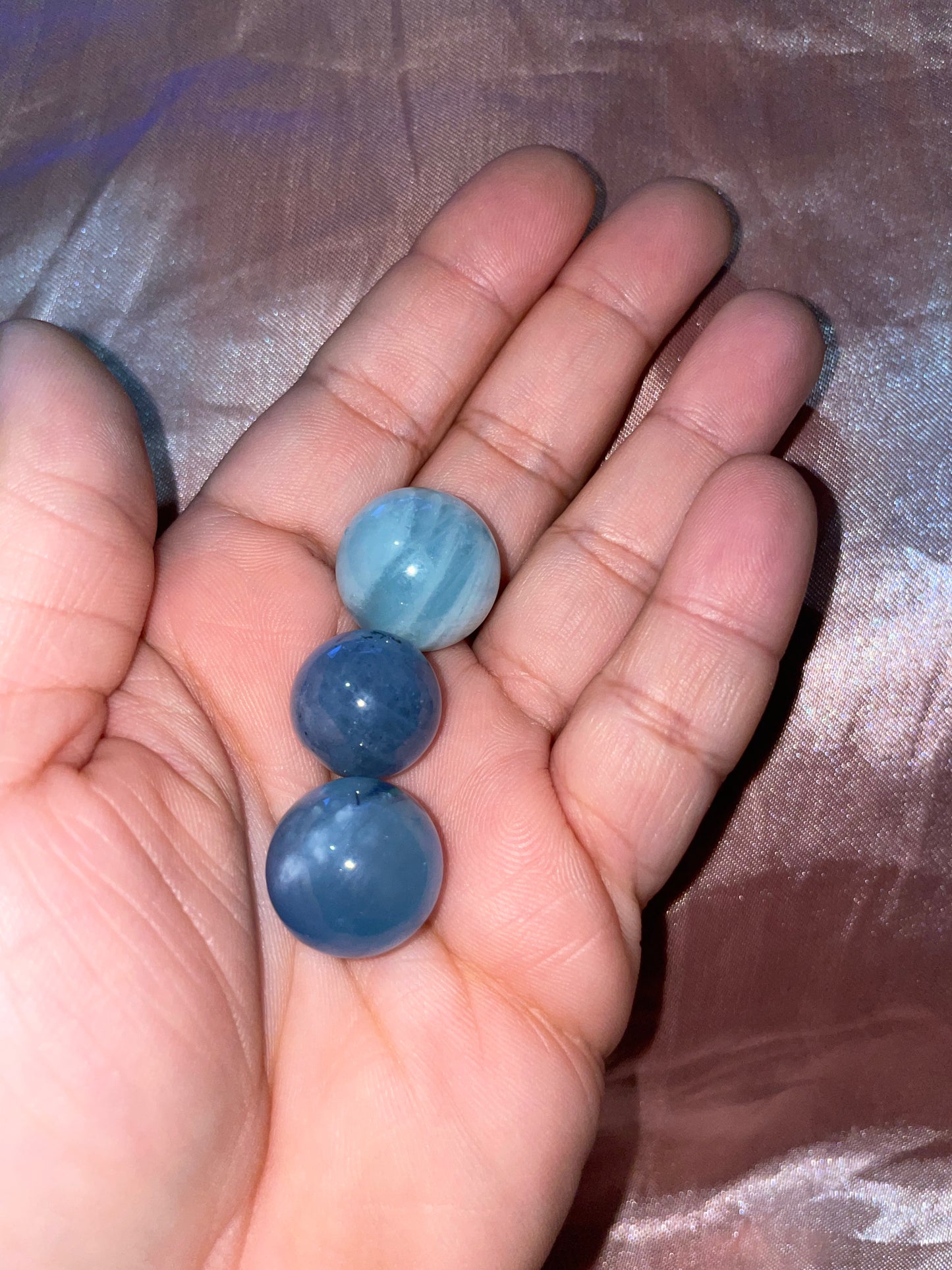 Mini aquamarine spheres
