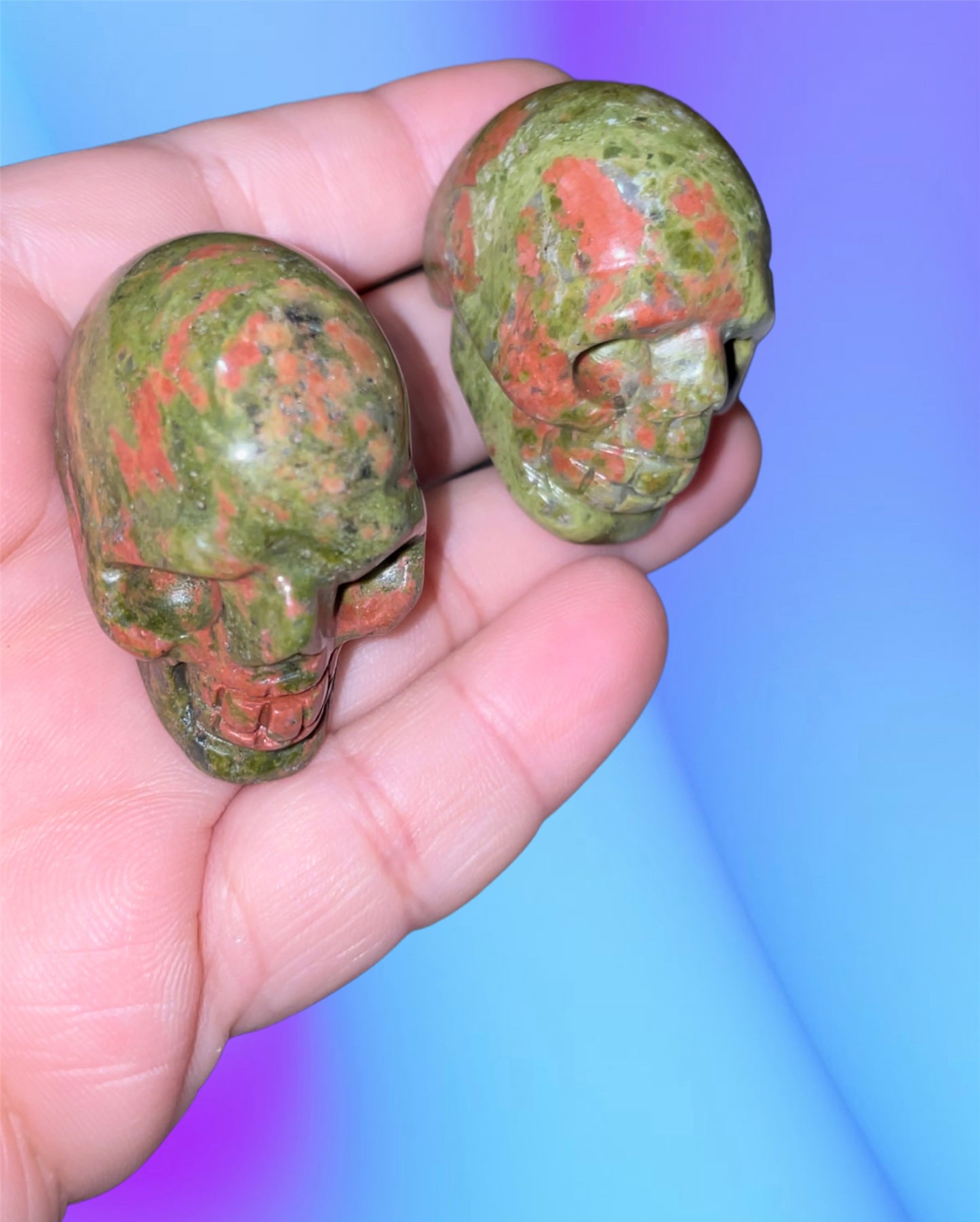 Unakite skulls