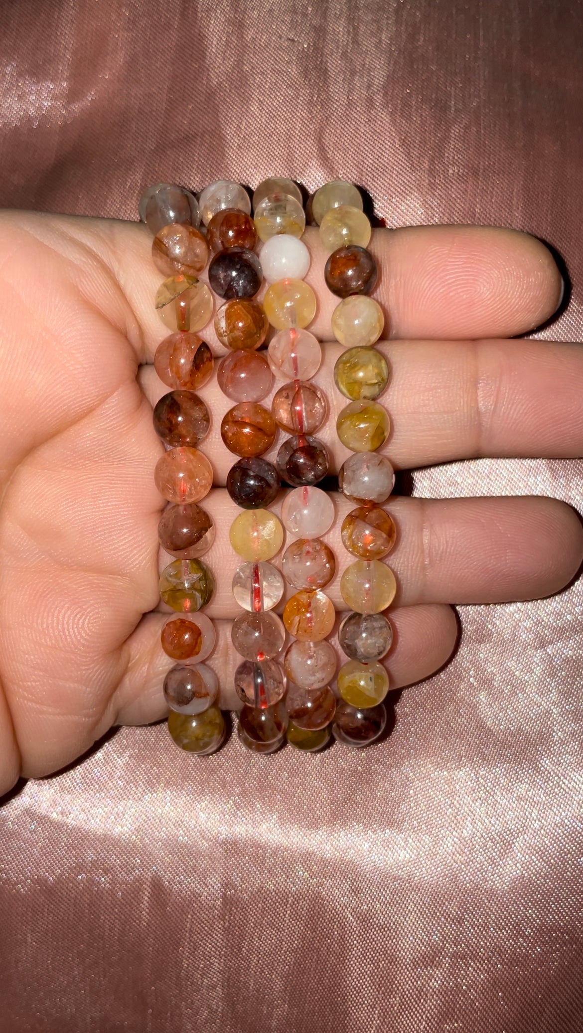 Fire Quartz / Golden healer bracelets