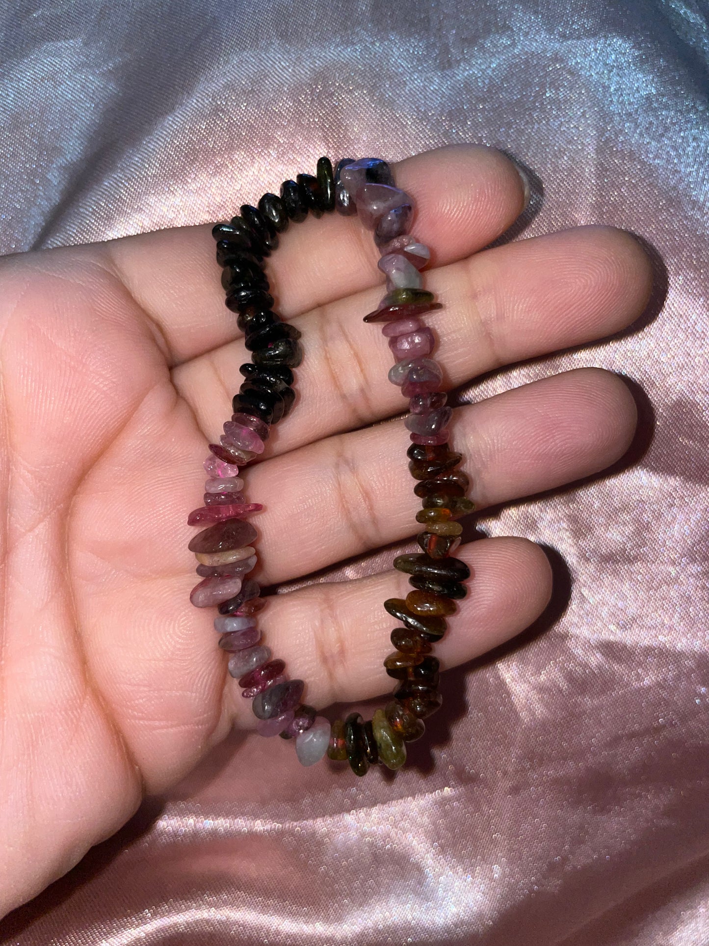 Rainbow tourmaline bracelet