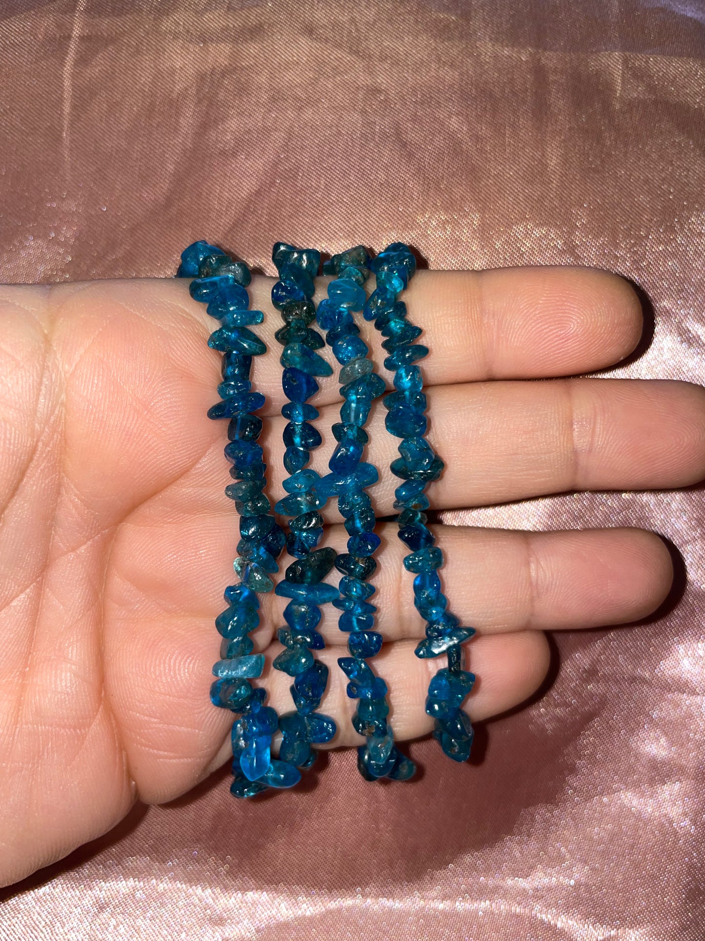 Blue apatite bracelets