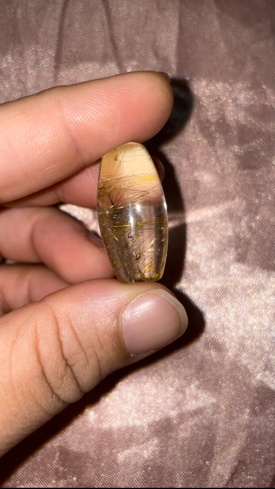 HQ golden rutilated, iron oxide included Brazilian Quartz shivas