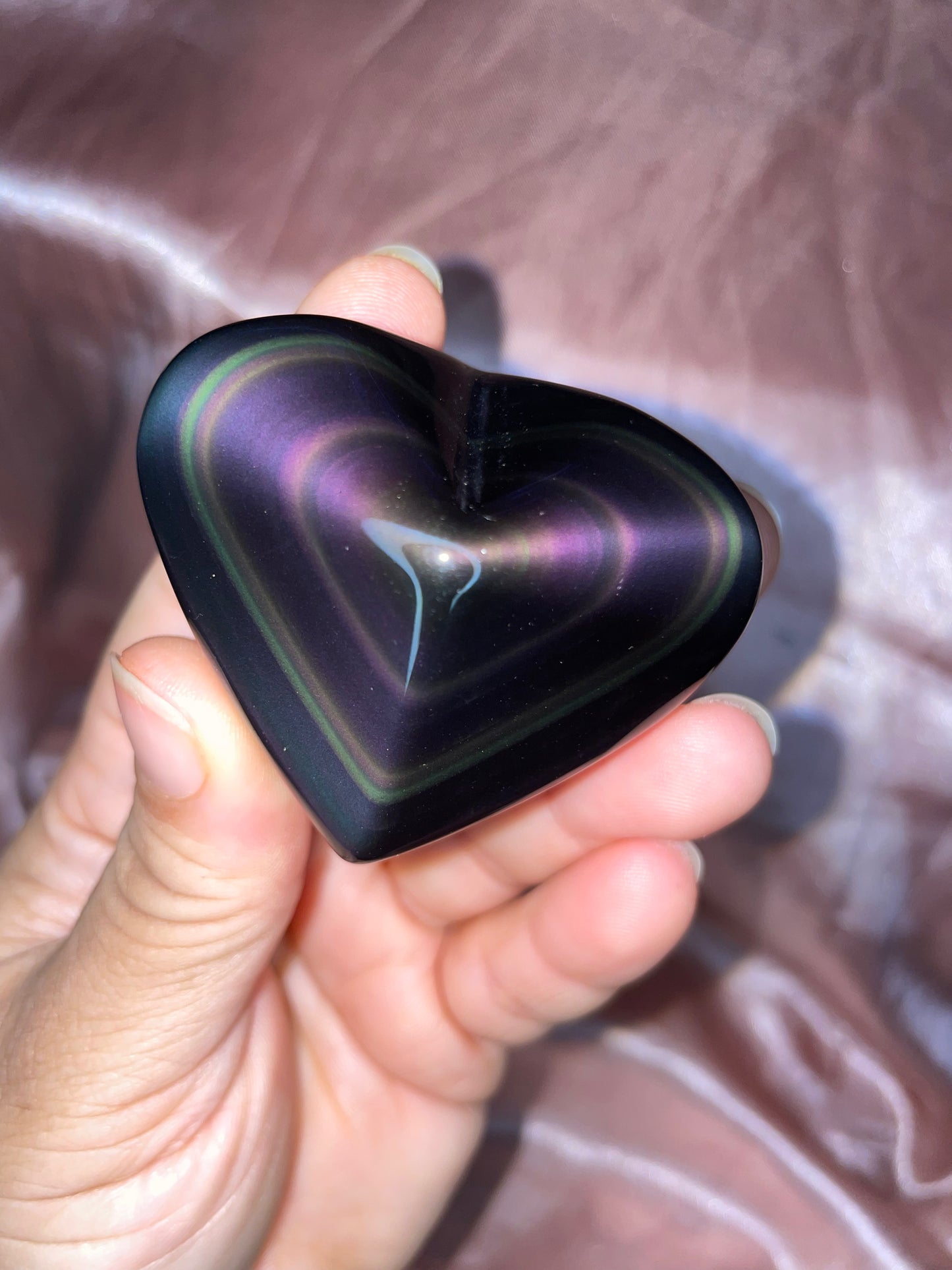 Rainbow Obsidian heart