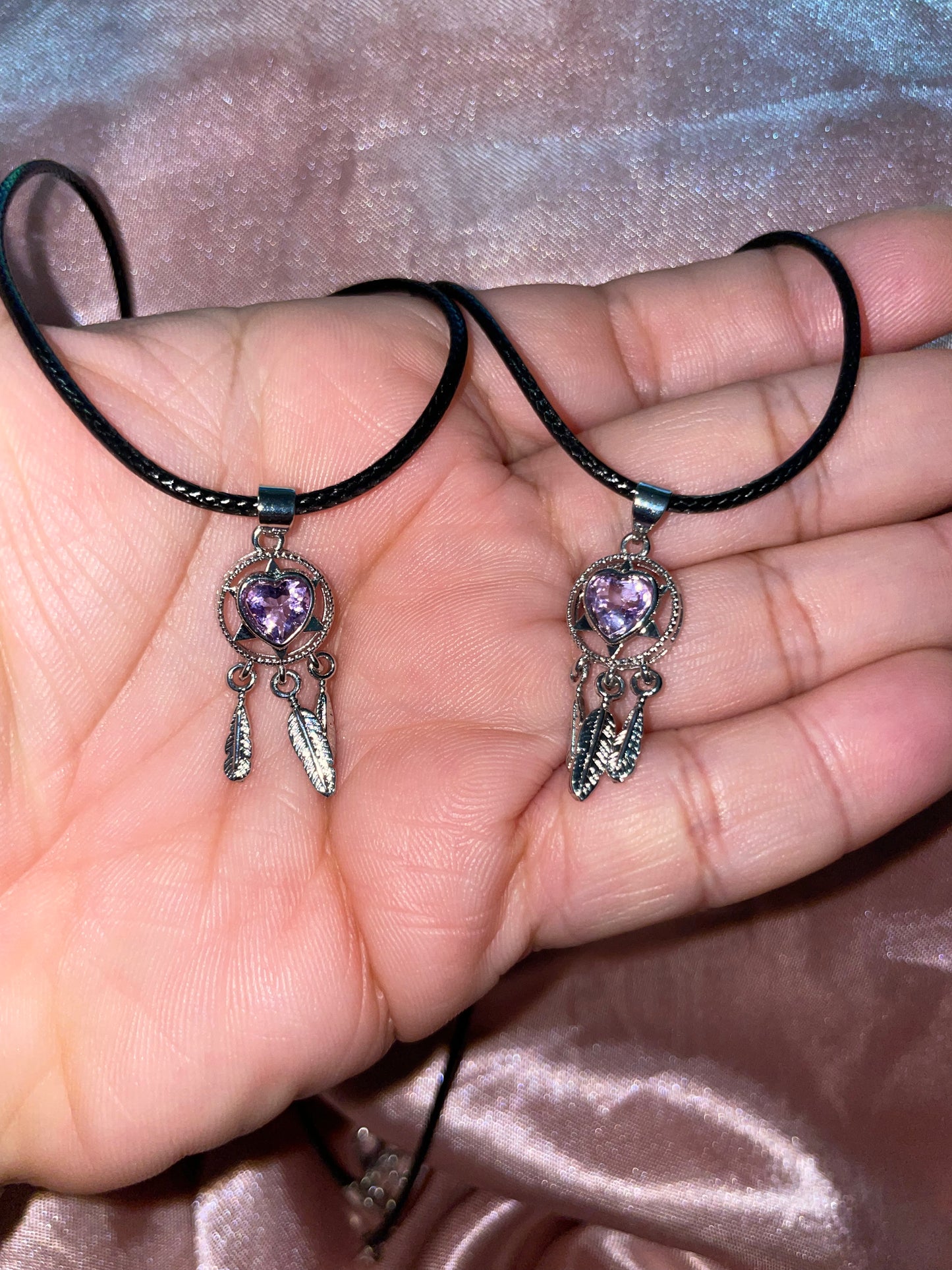 Amethyst dream catcher pendants