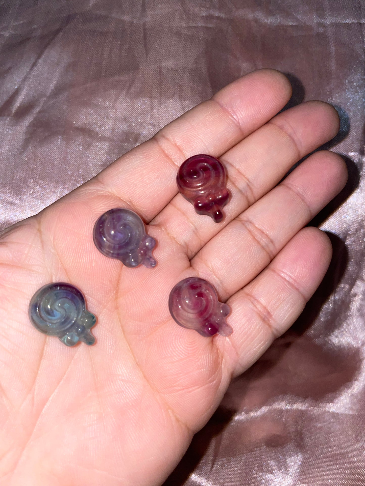 Mini fluorite lollipop 🍭 carvings