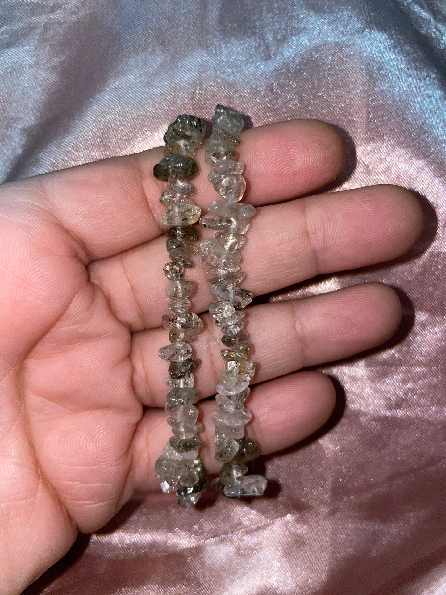 Green tourmaline in Quartz bracelets
