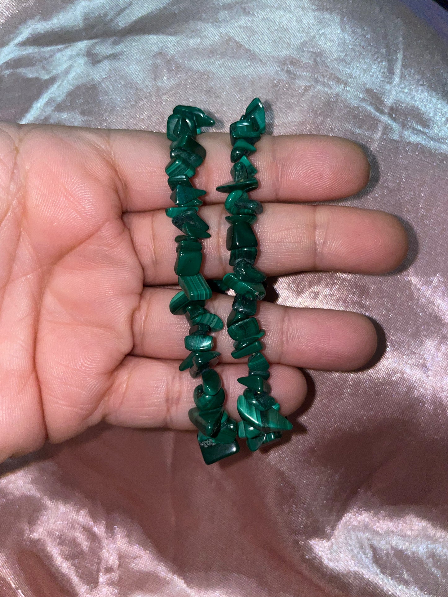 Malachite chips bracelets