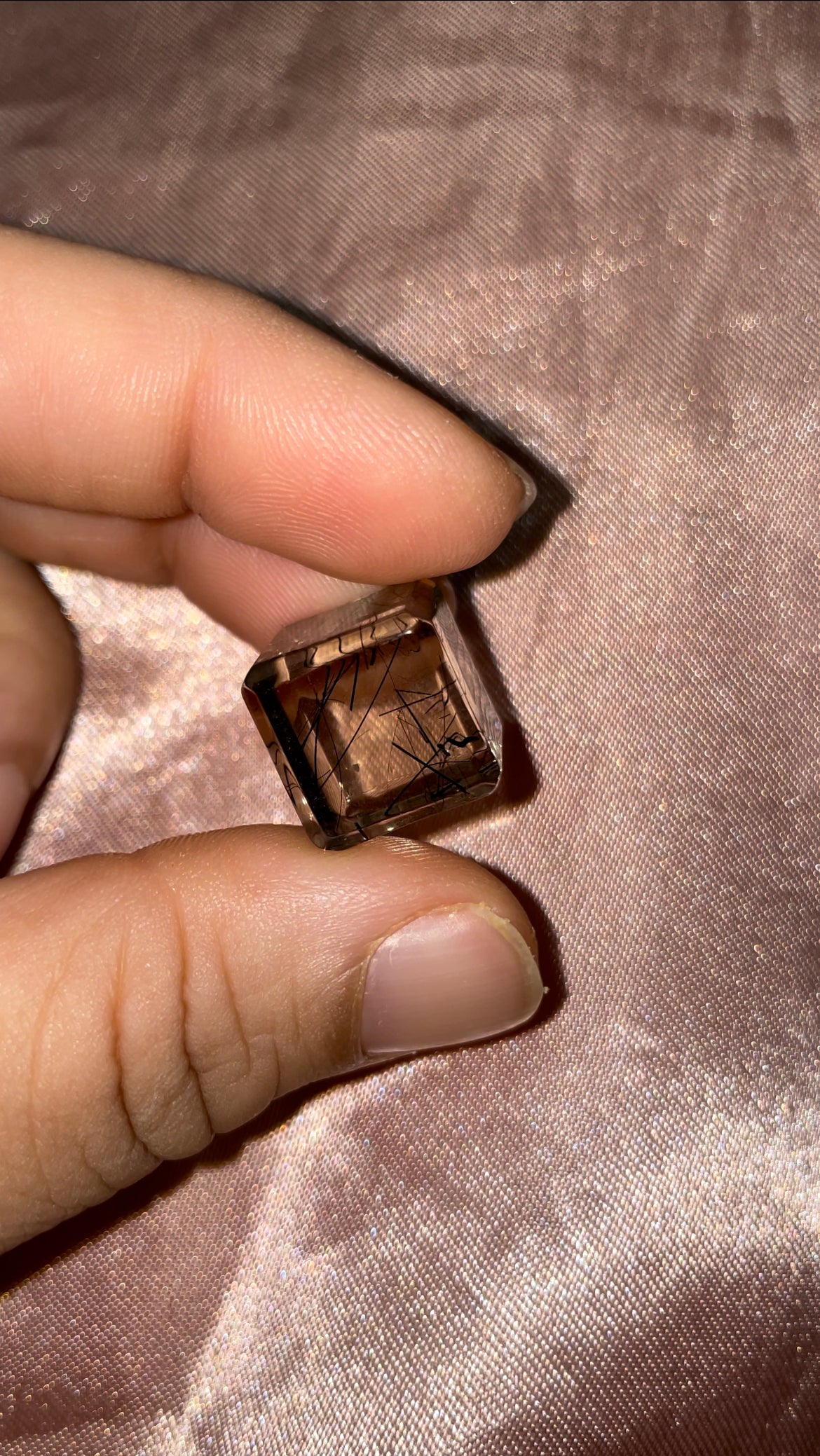 Pristine quality, black rutilated Quartz cube