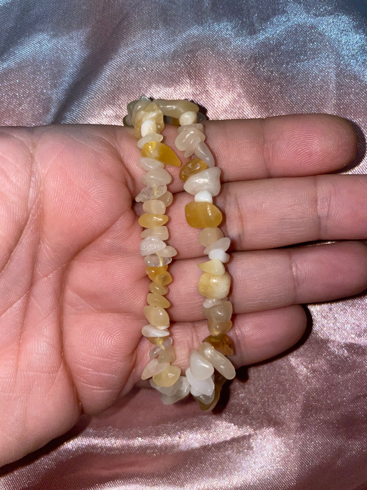 Orange calcite bracelets