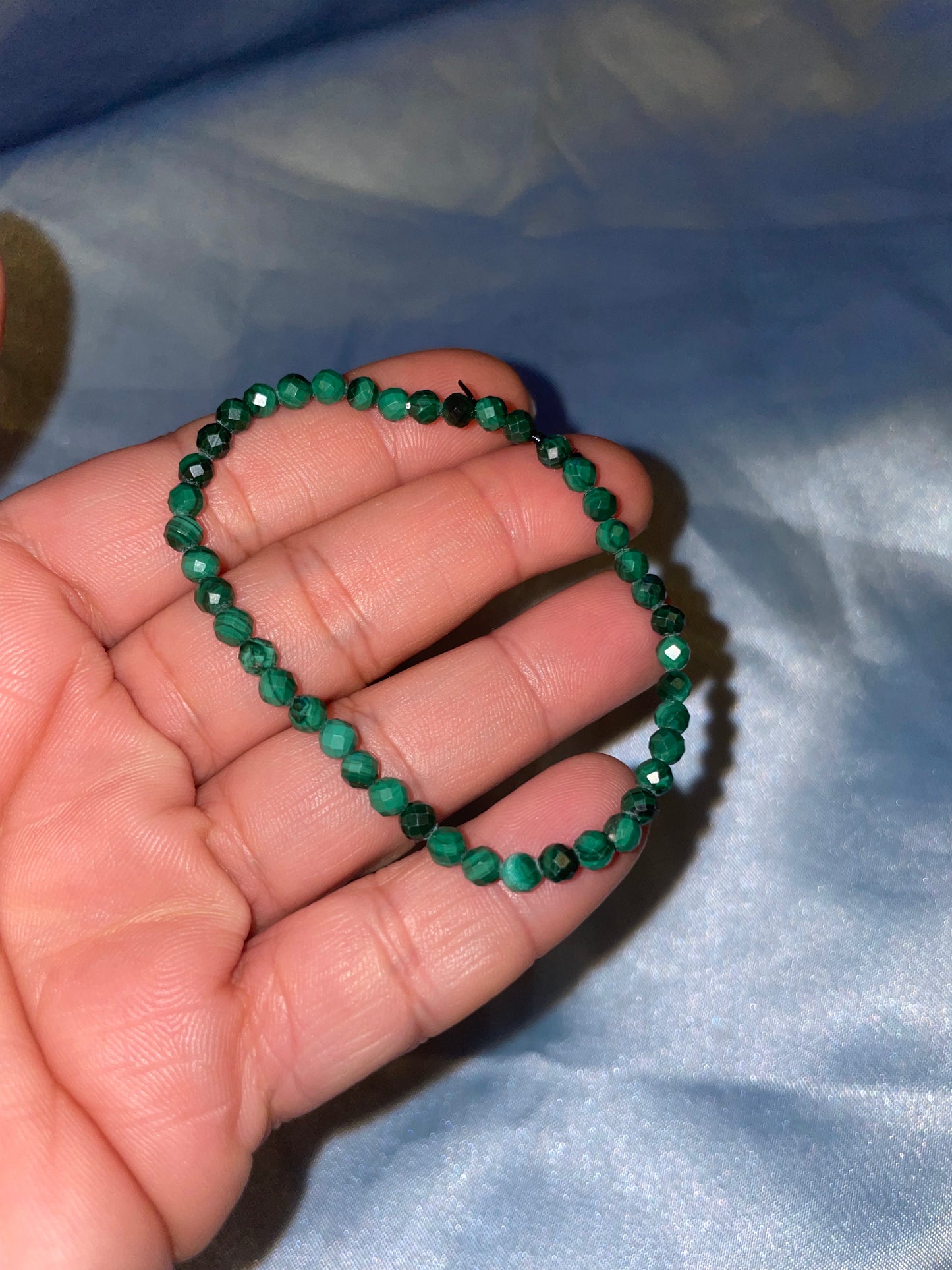 Faceted malachite bracelet