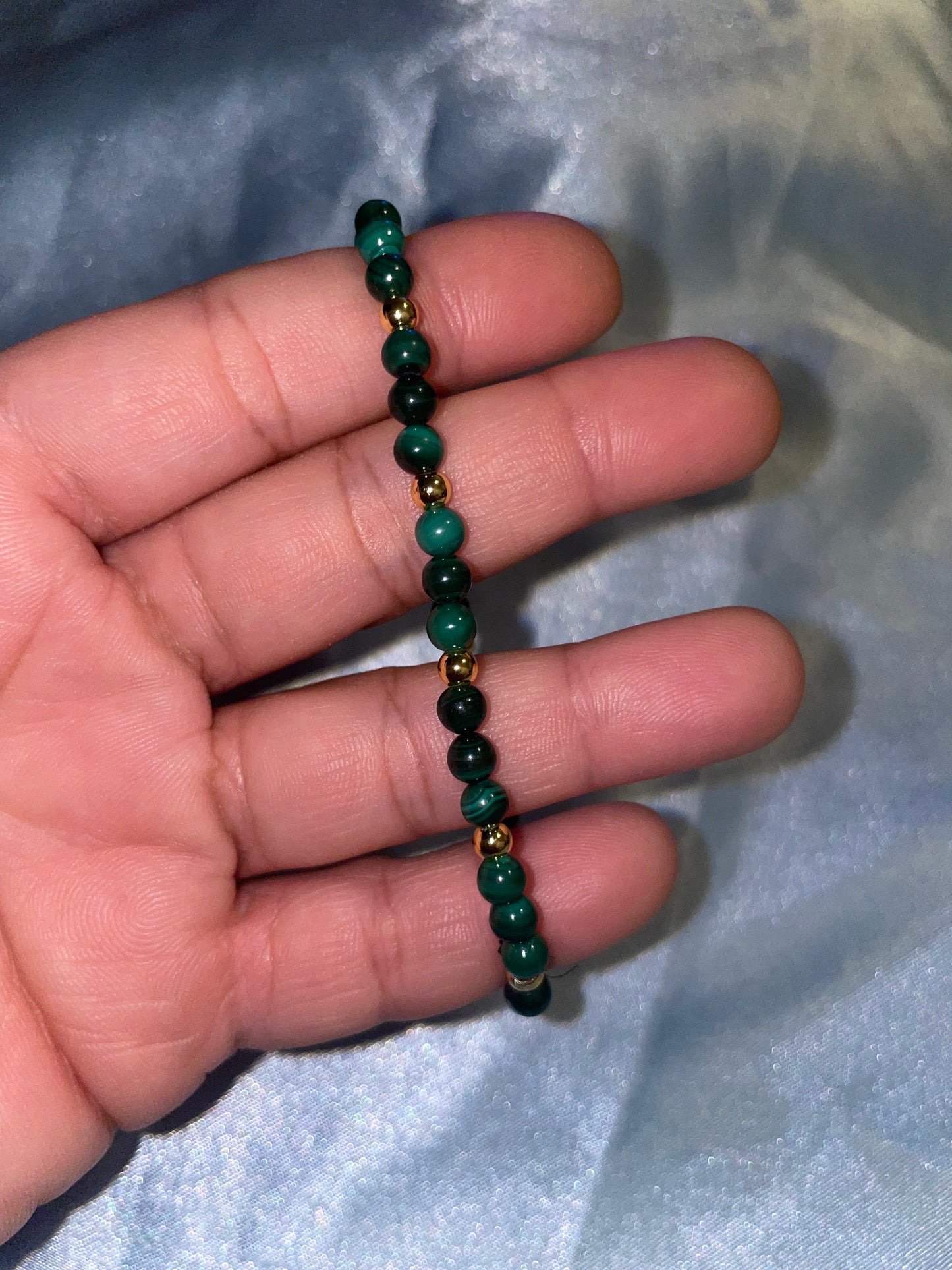 Malachite & 18k gold plated bracelet