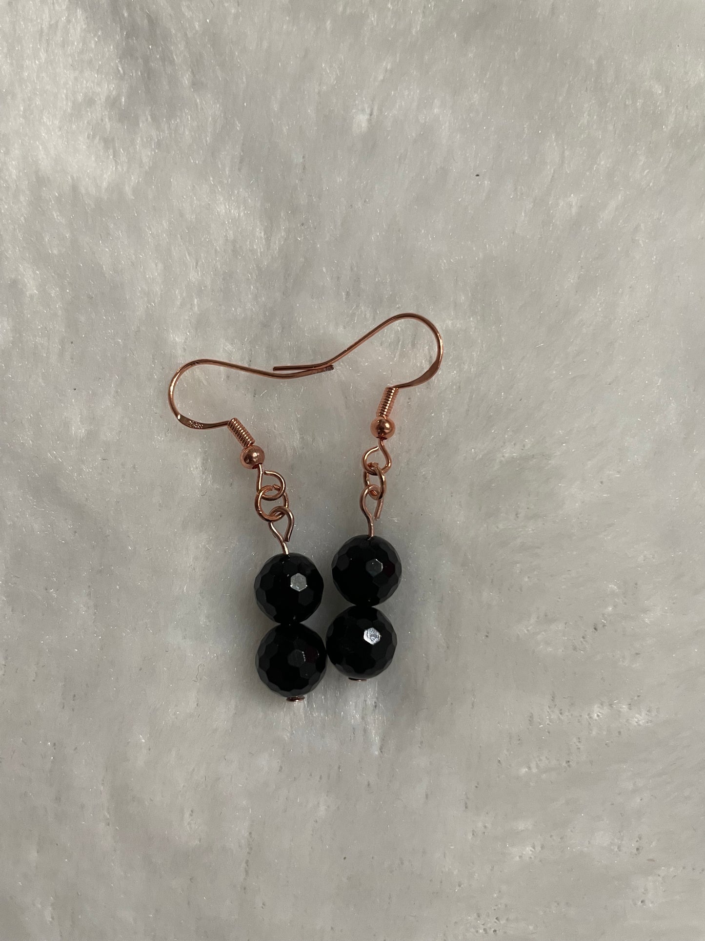 Faceted black tourmaline earrings