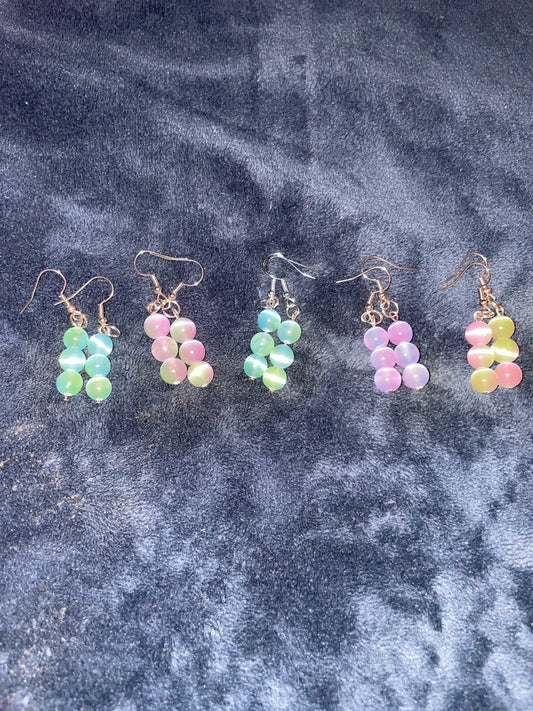 Selenite/Satin spar multicolored earrings
