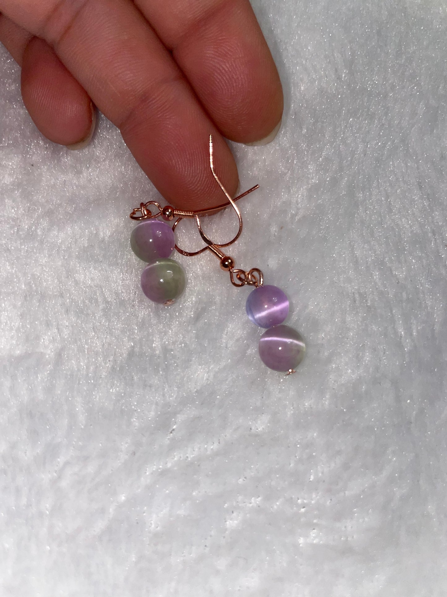 Selenite/Satin spar multicolored earrings