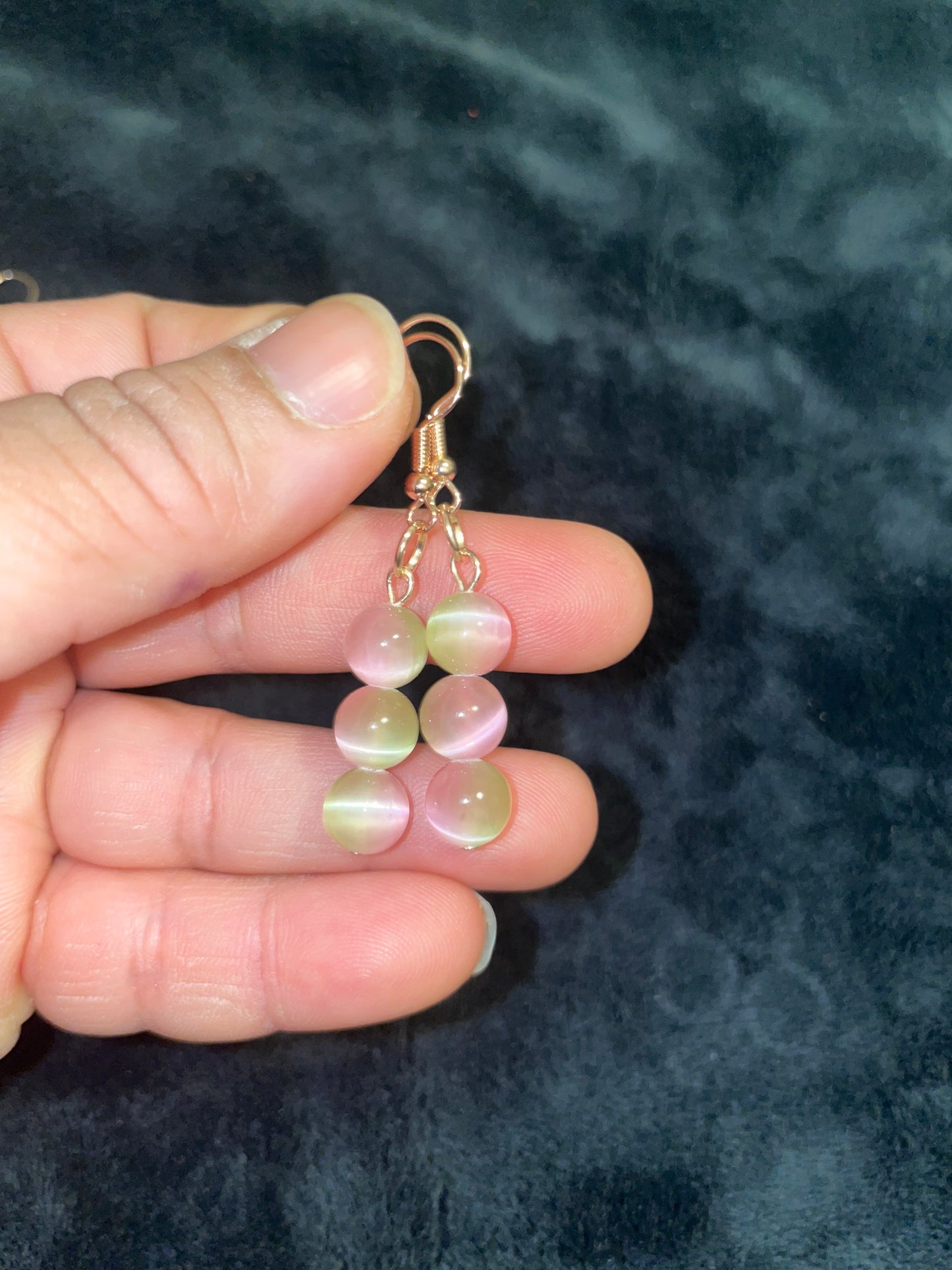 Selenite/Satin spar multicolored earrings