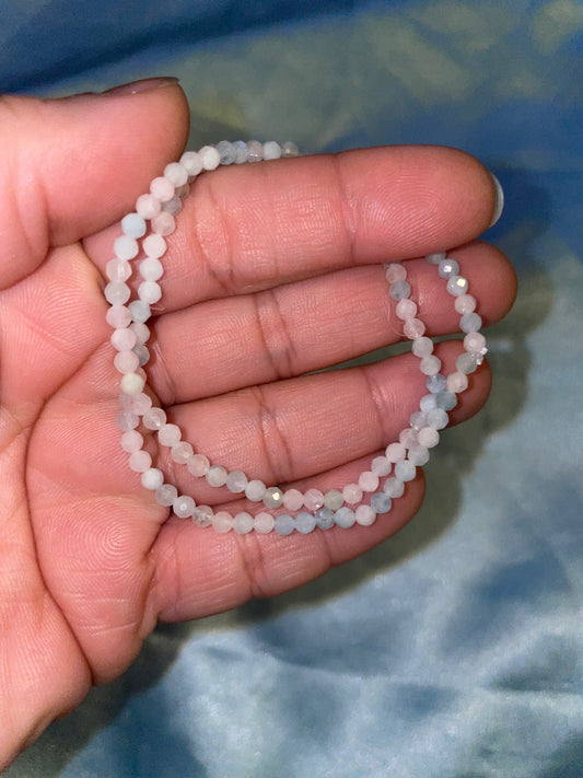 Faceted morganite bracelets