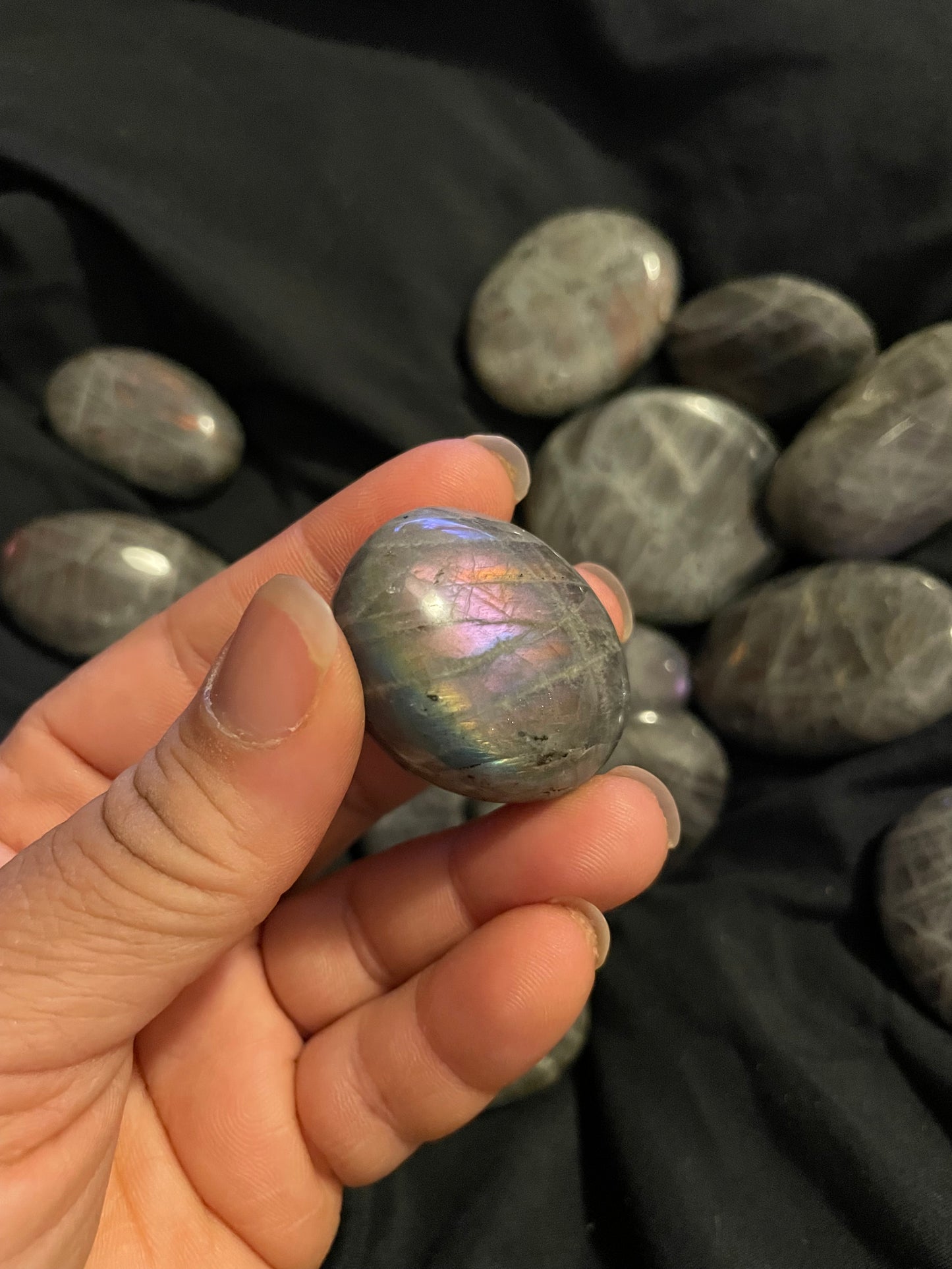 Labradorite palm stones
