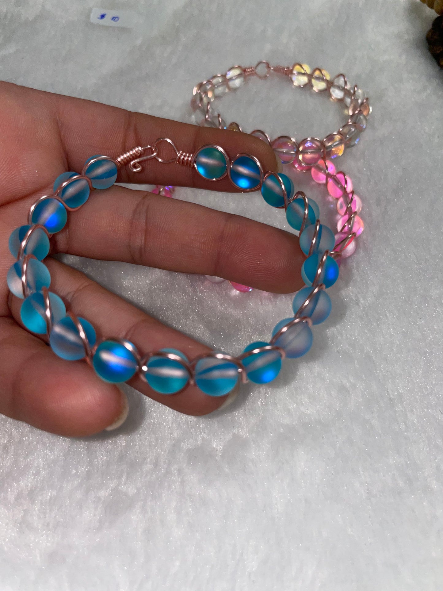 Luminous glass wire bracelets