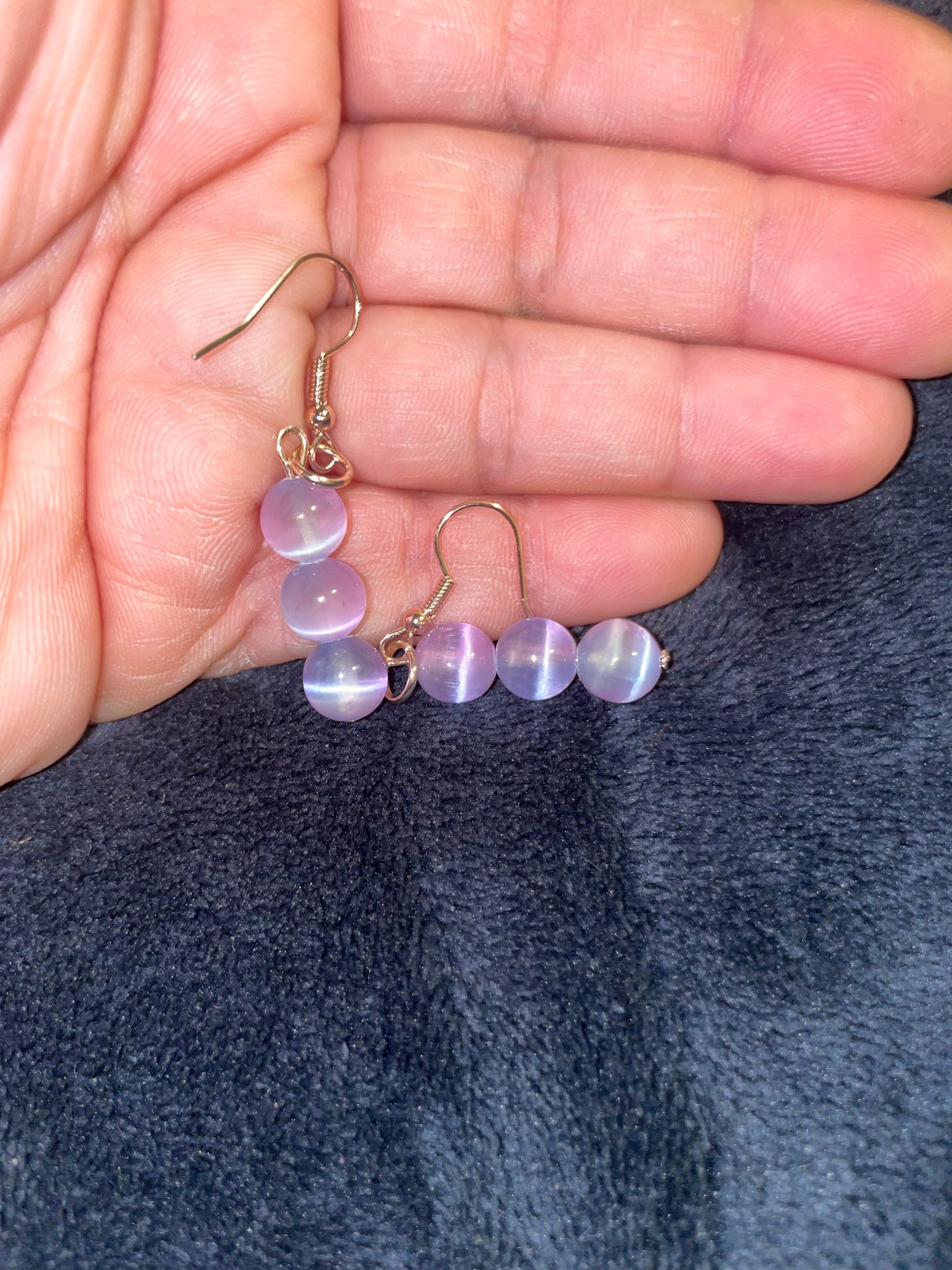 Selenite/Satin spar multicolored earrings