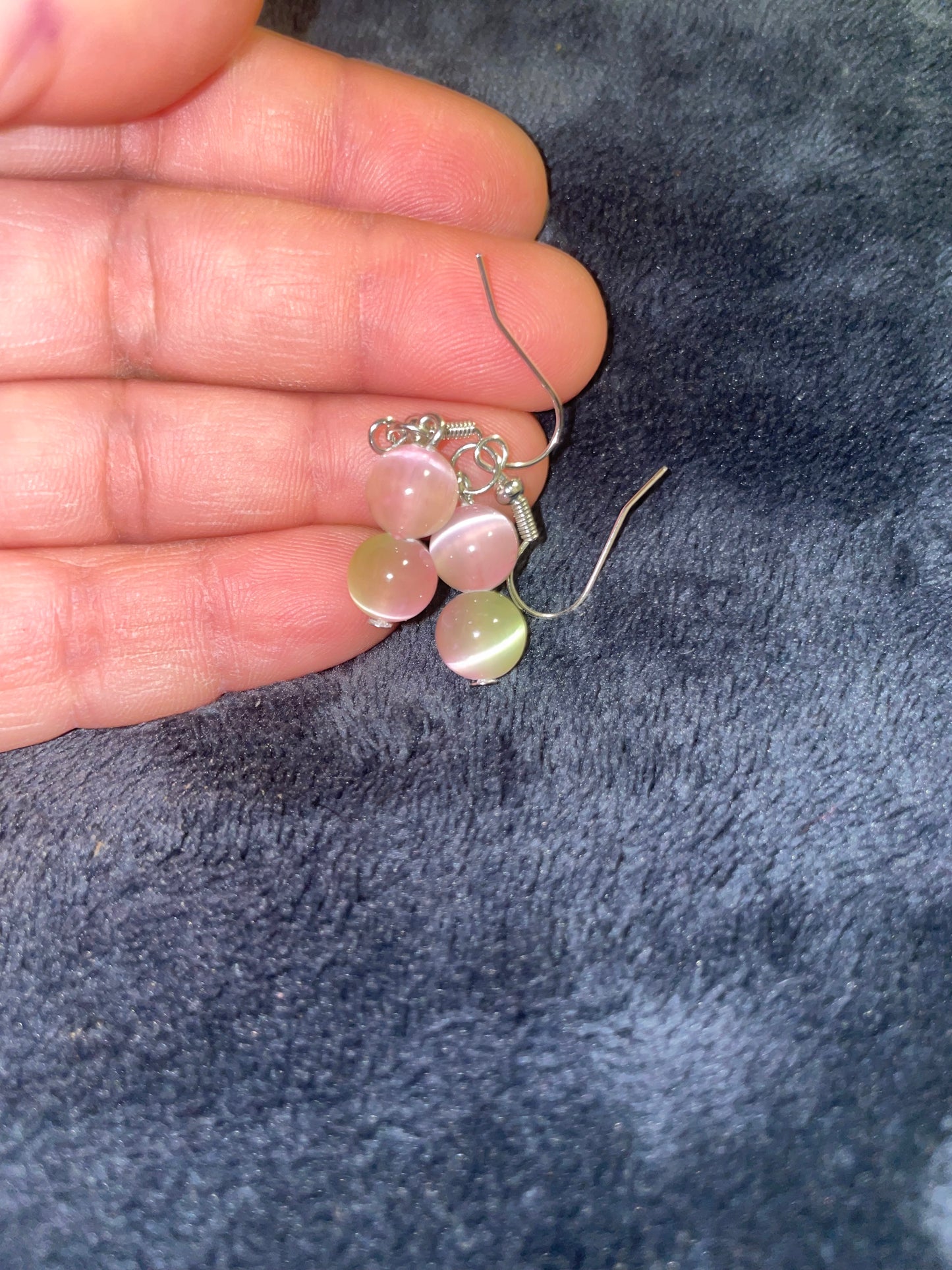 Selenite/Satin spar multicolored earrings