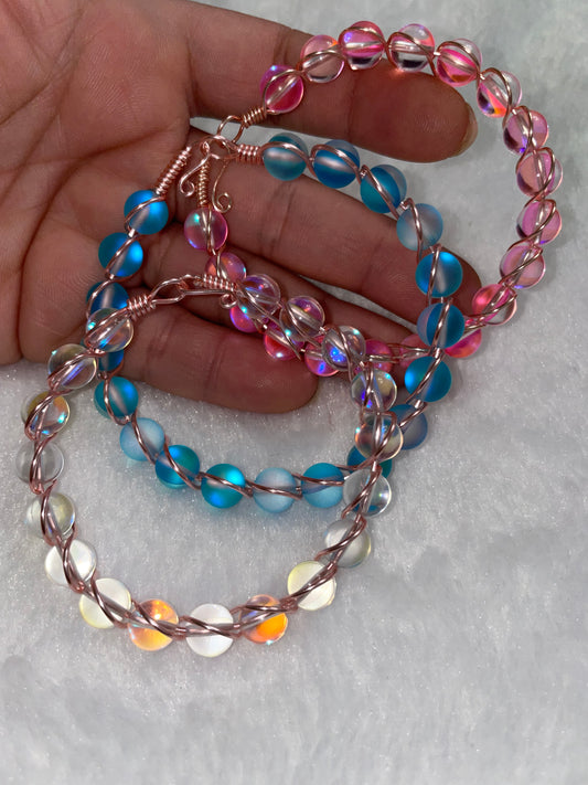 Luminous glass wire bracelets