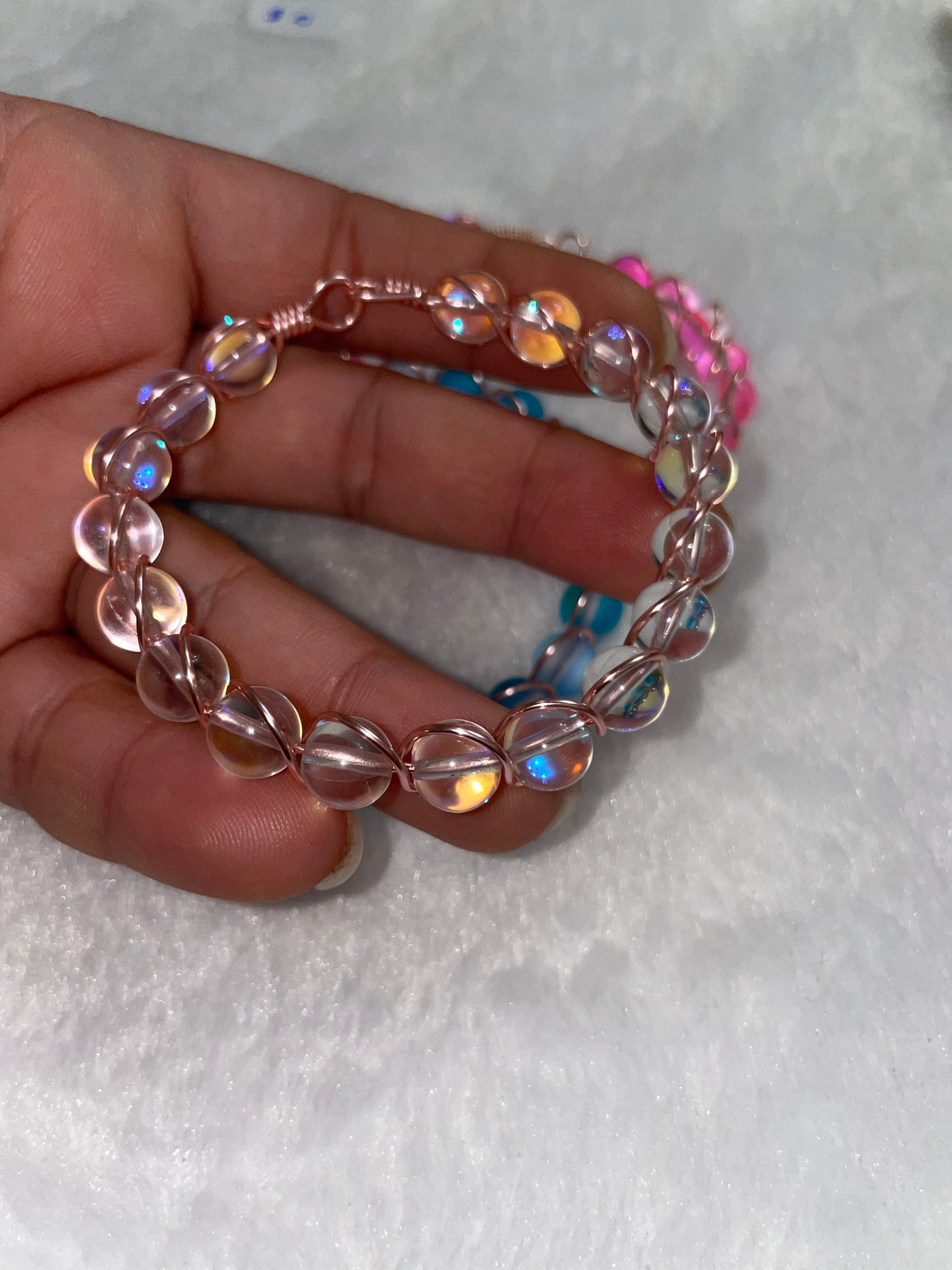 Luminous glass wire bracelets
