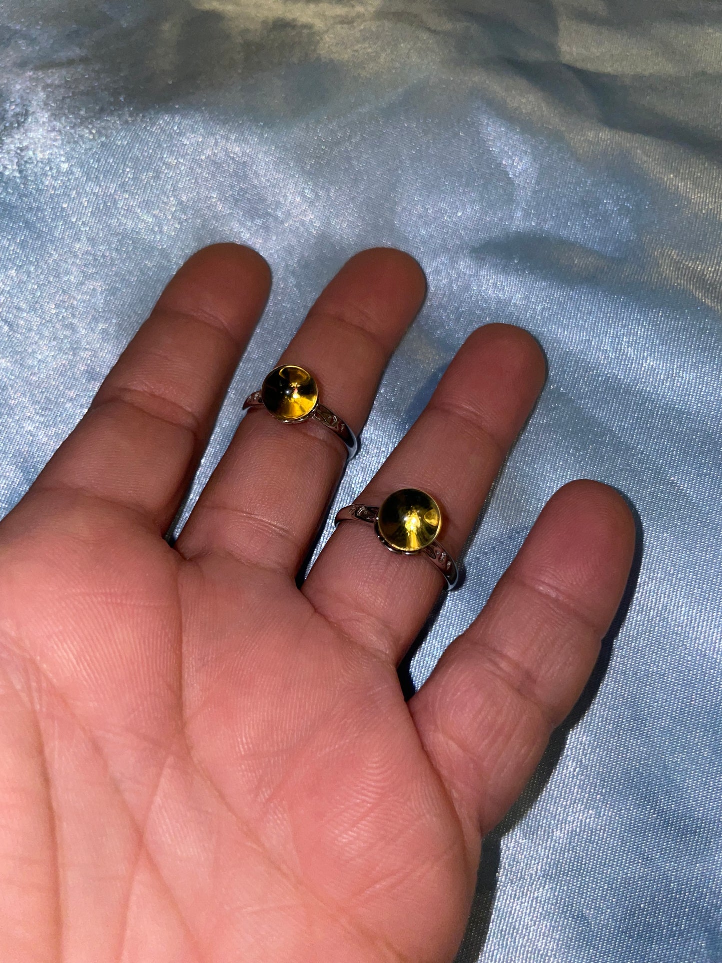 Amber 925 silver rings