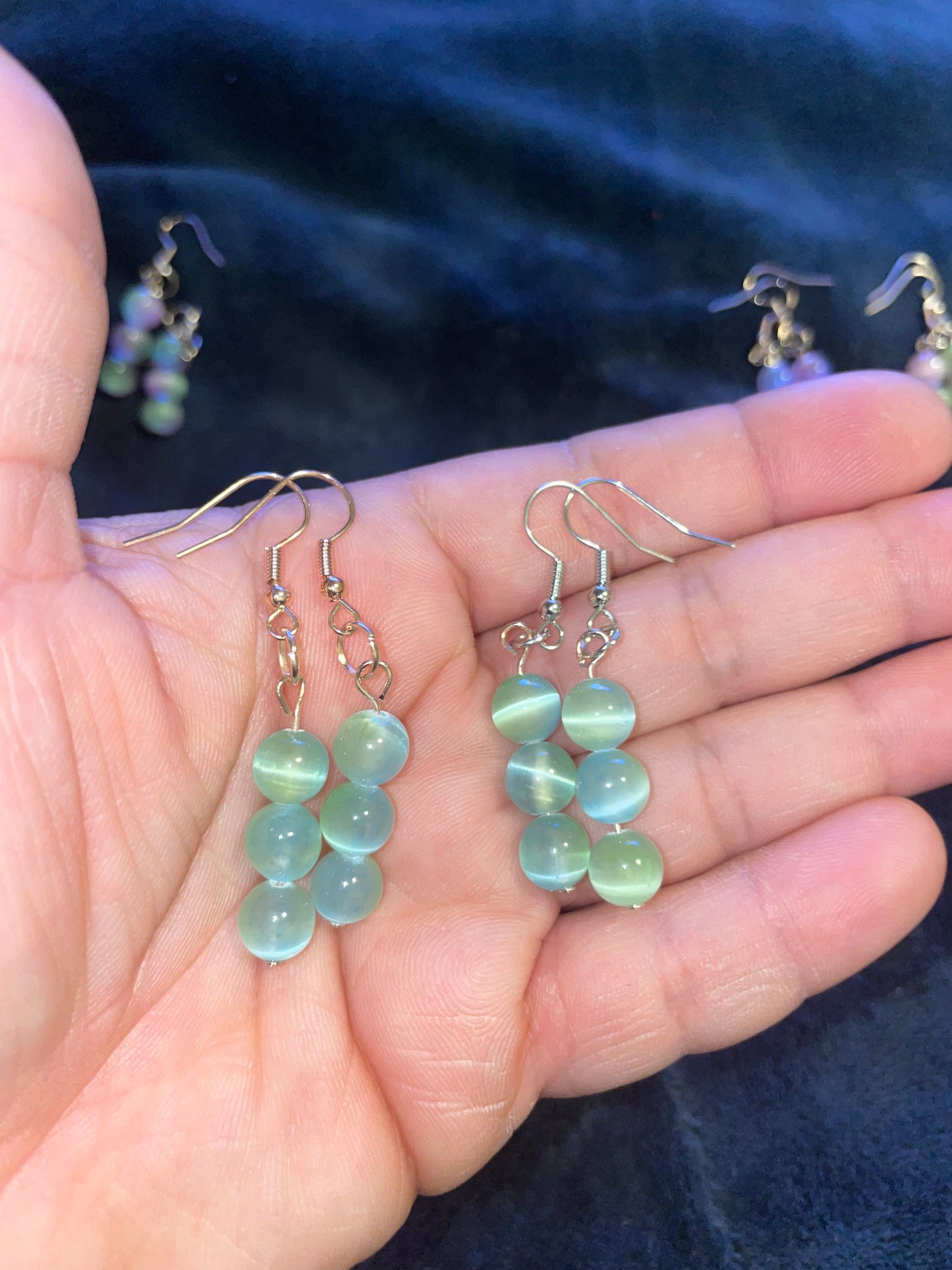 Selenite/Satin spar multicolored earrings