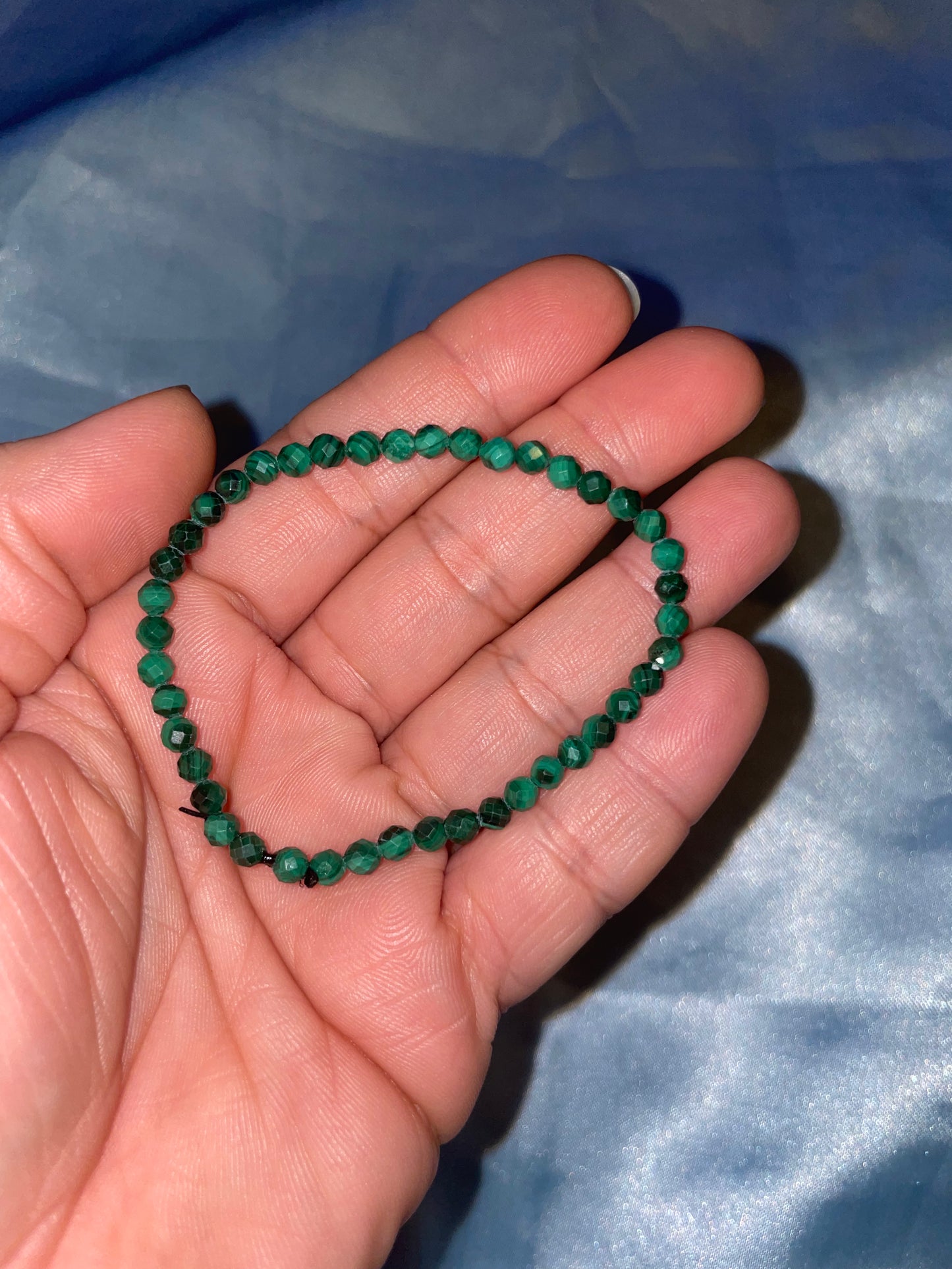 Faceted malachite bracelet