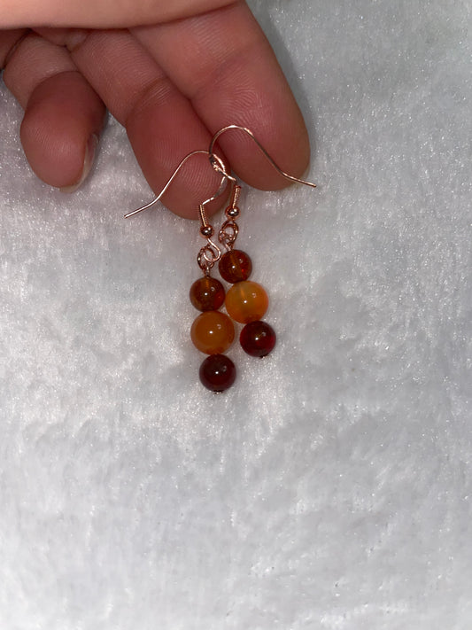 Orange garnet and carnelian earrings