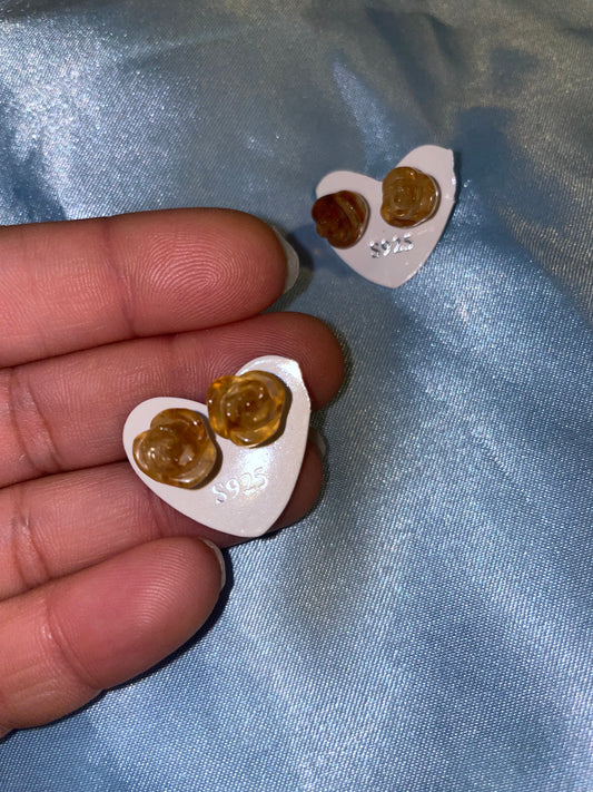 Citrine hta rose 925 earrings