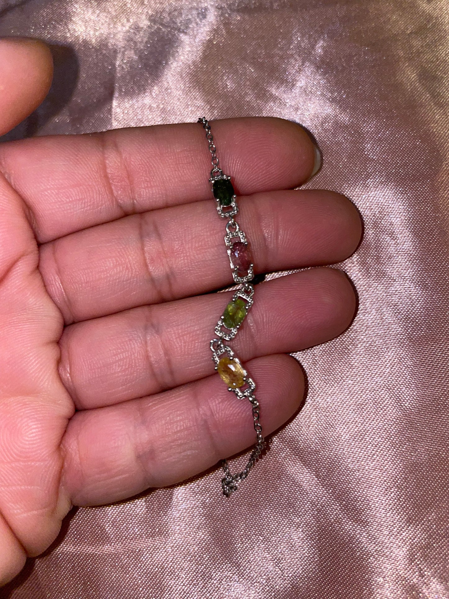 Rainbow tourmaline bracelet