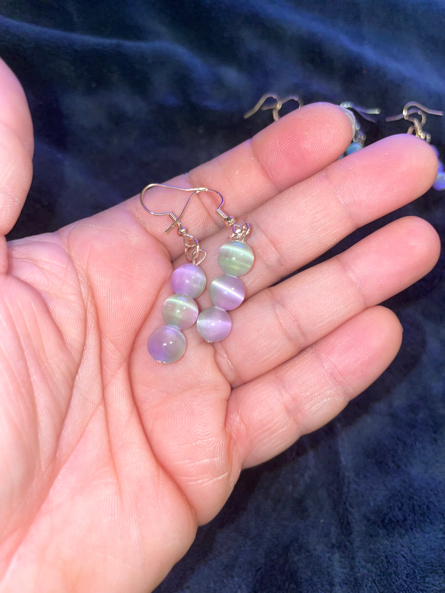 Selenite/Satin spar multicolored earrings