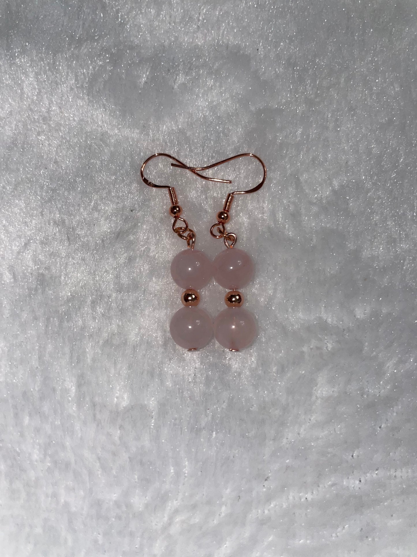 Rose quartz & 18k rose gold plated earrings