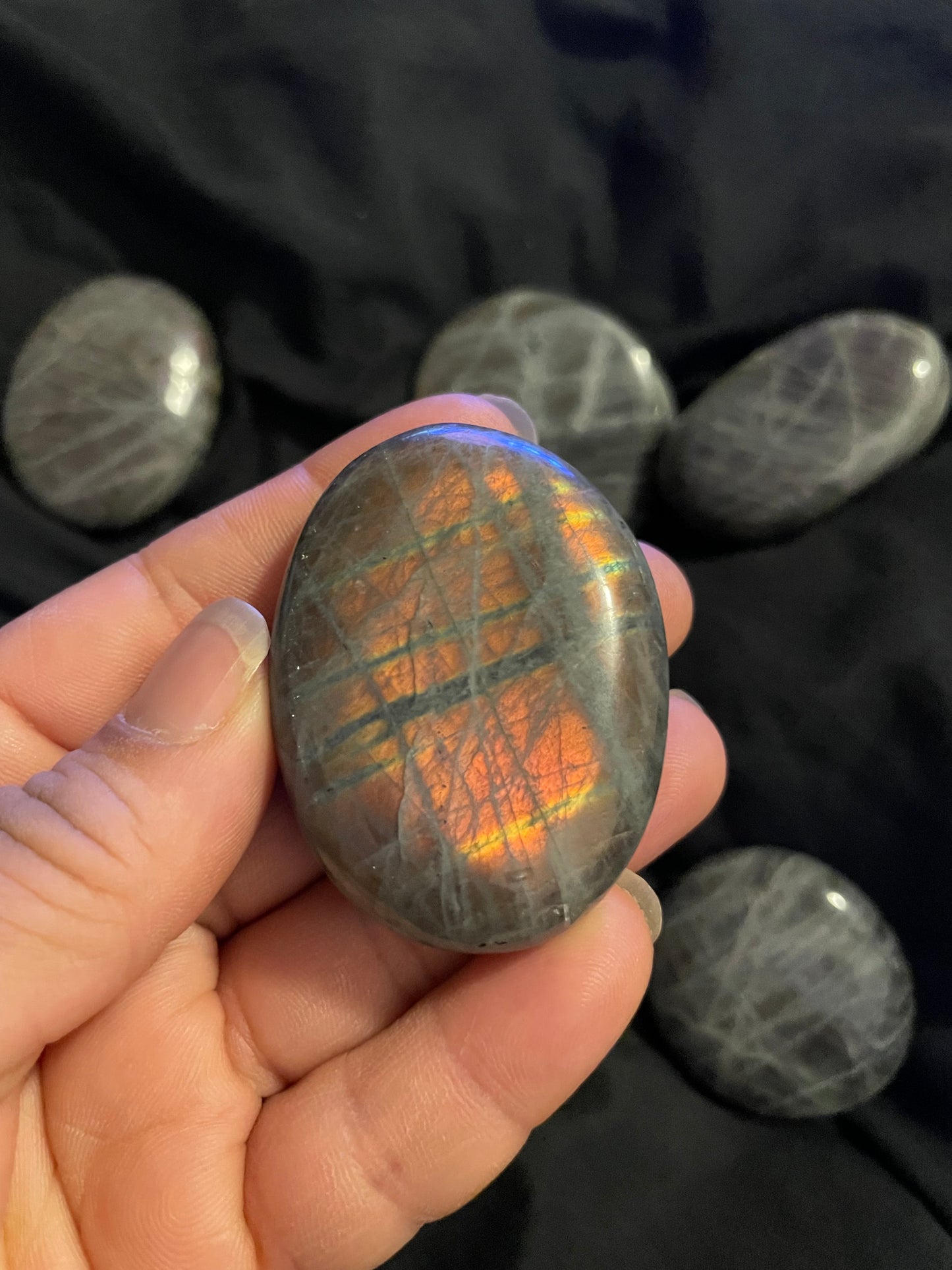 Labradorite palm stones