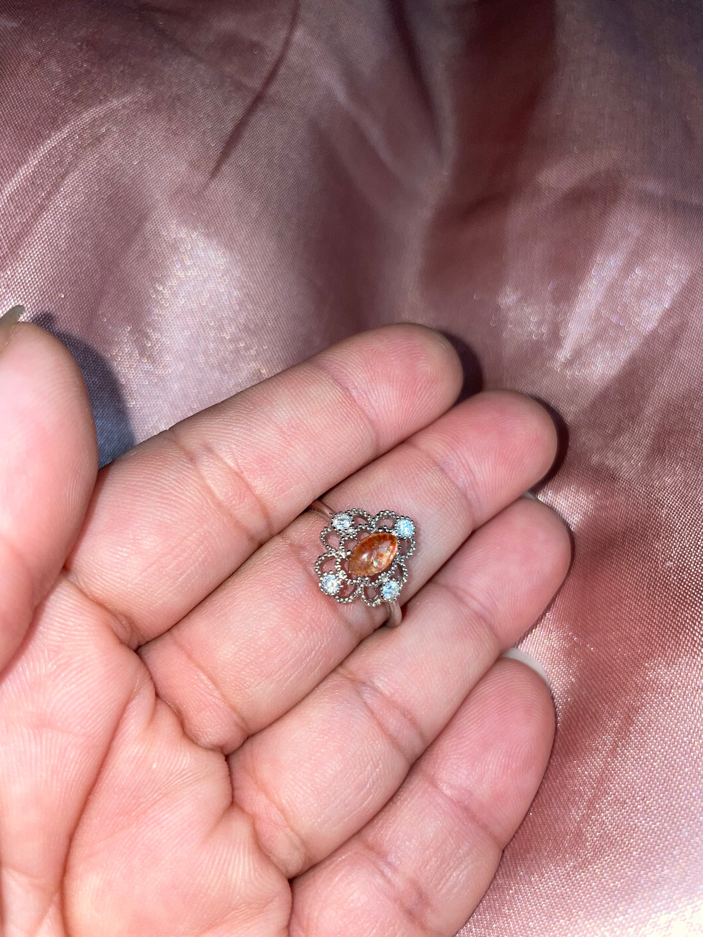 Sunstone rings