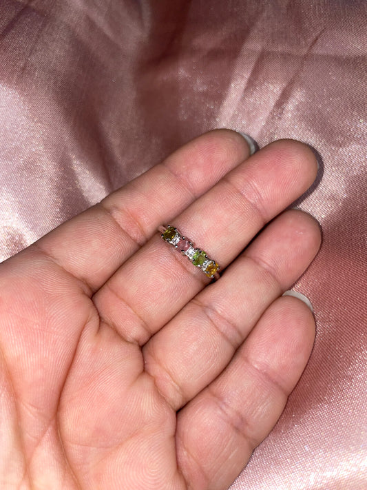 Rainbow tourmaline ring