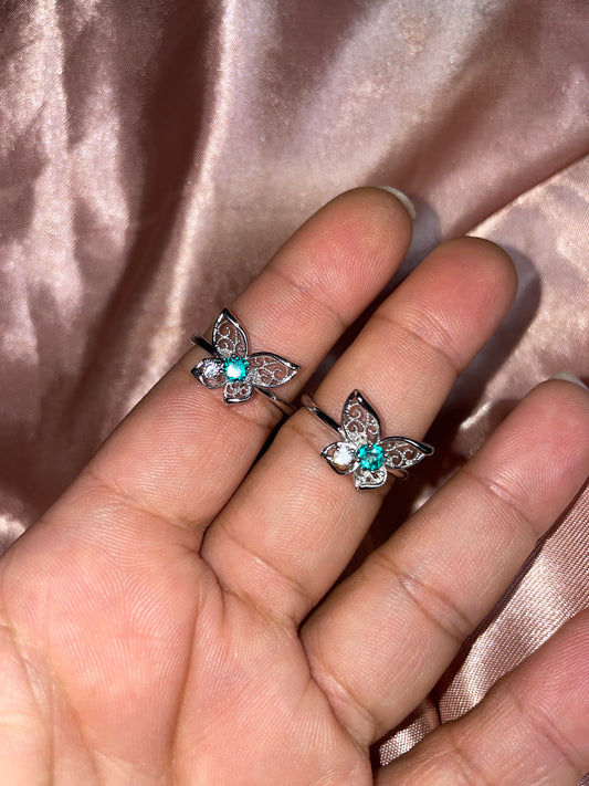 Blue topaz butterfly rings 🦋