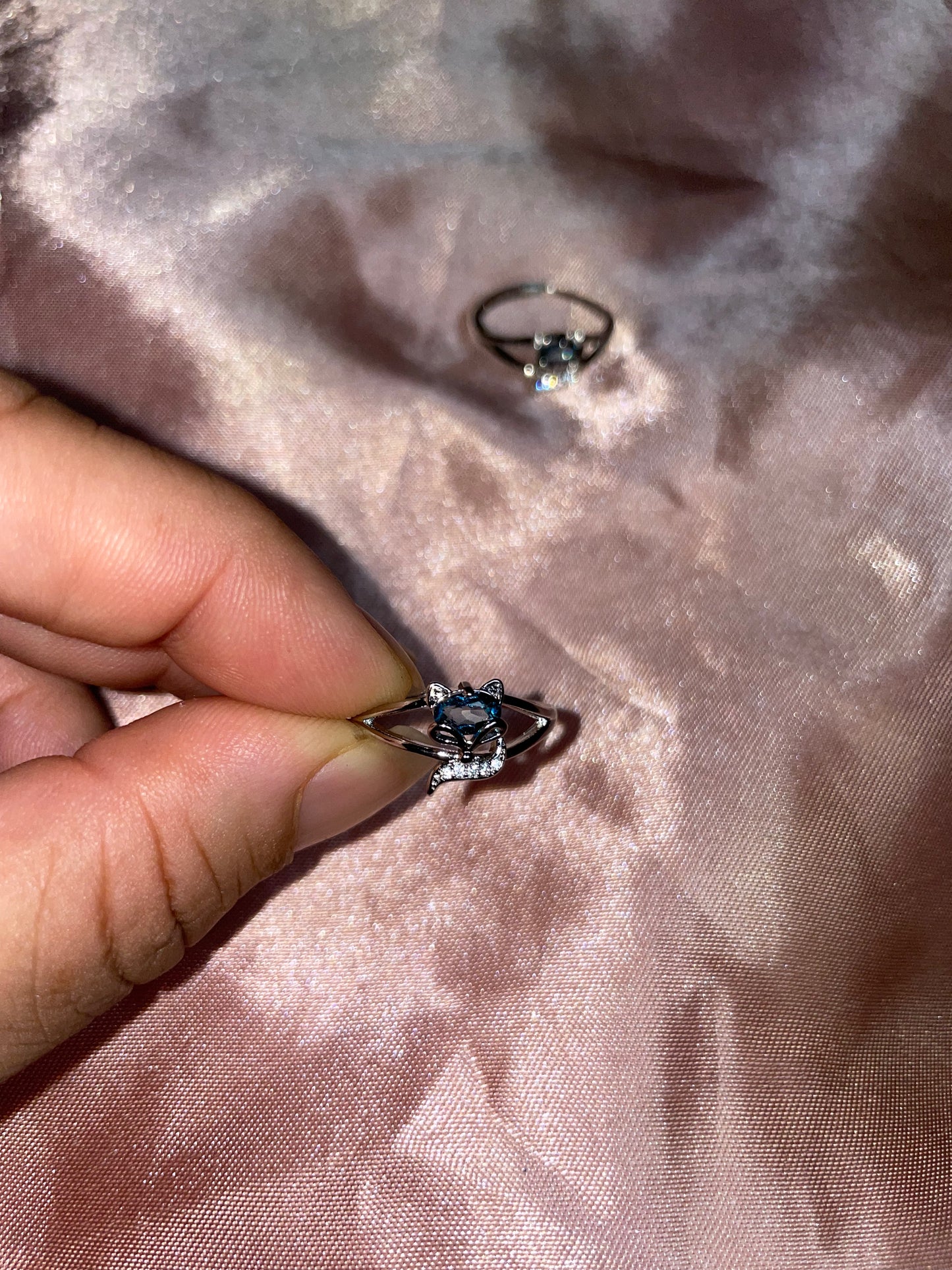 Blue Sapphire fox rings