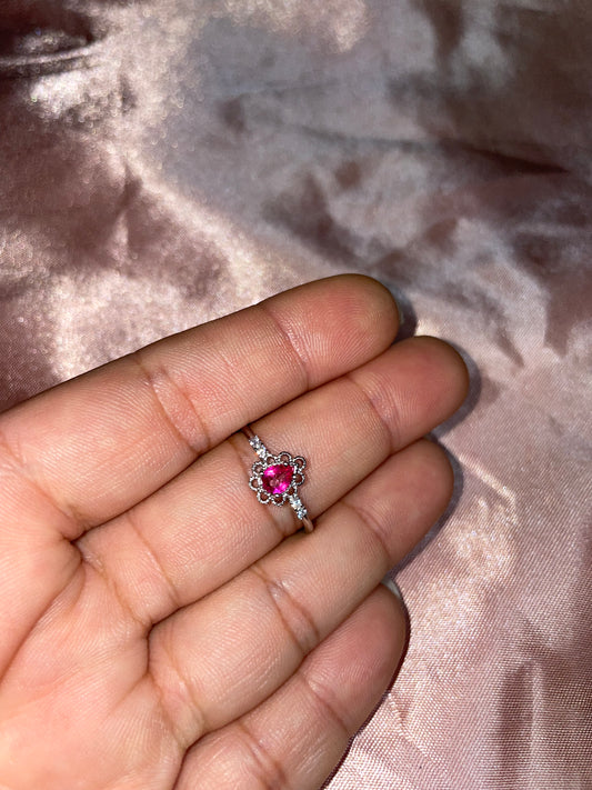 Pink ruby ring